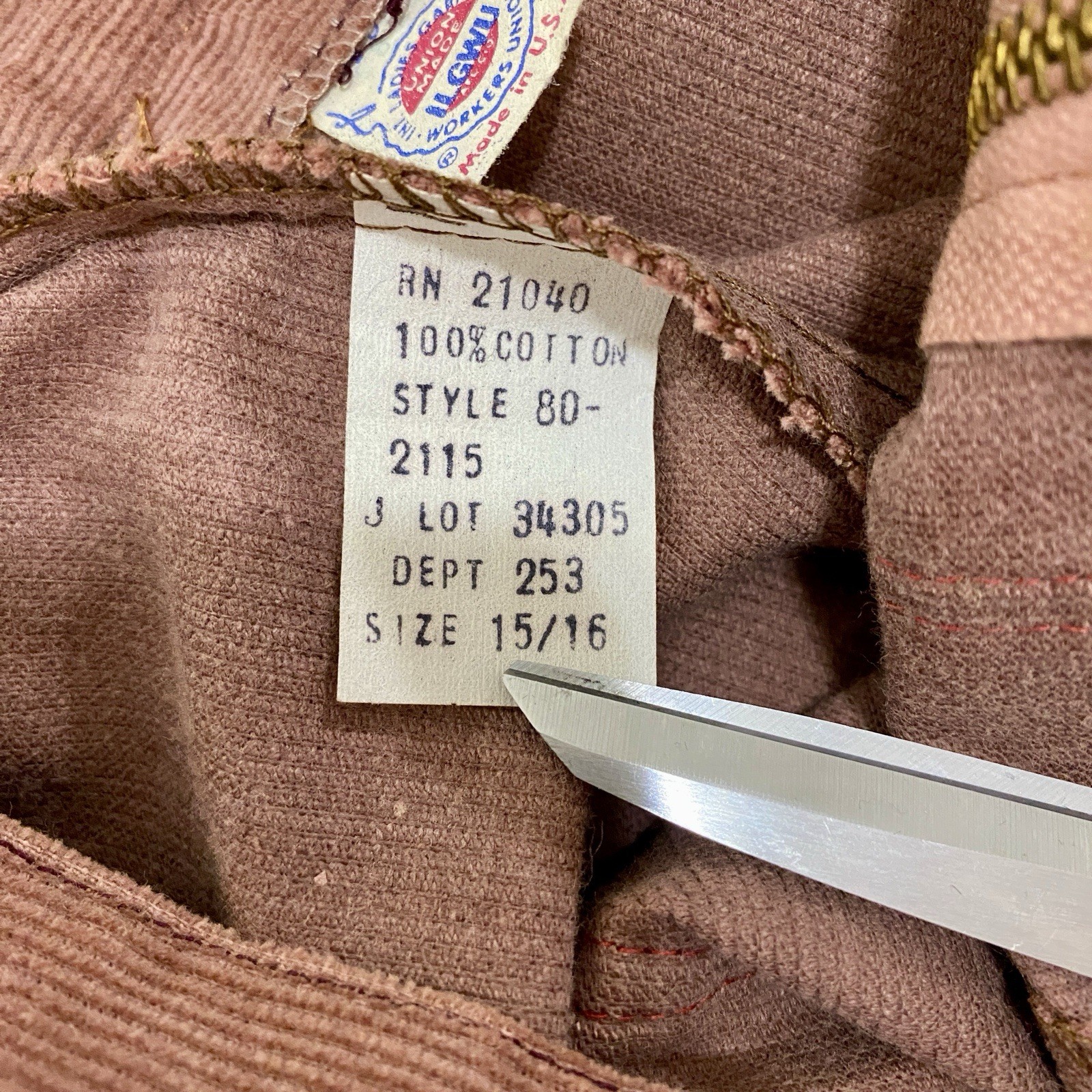 VTG 70s JCPenney Corduroy Skirt ILGWU Union Made Pink Rose Mauve Western A-Line