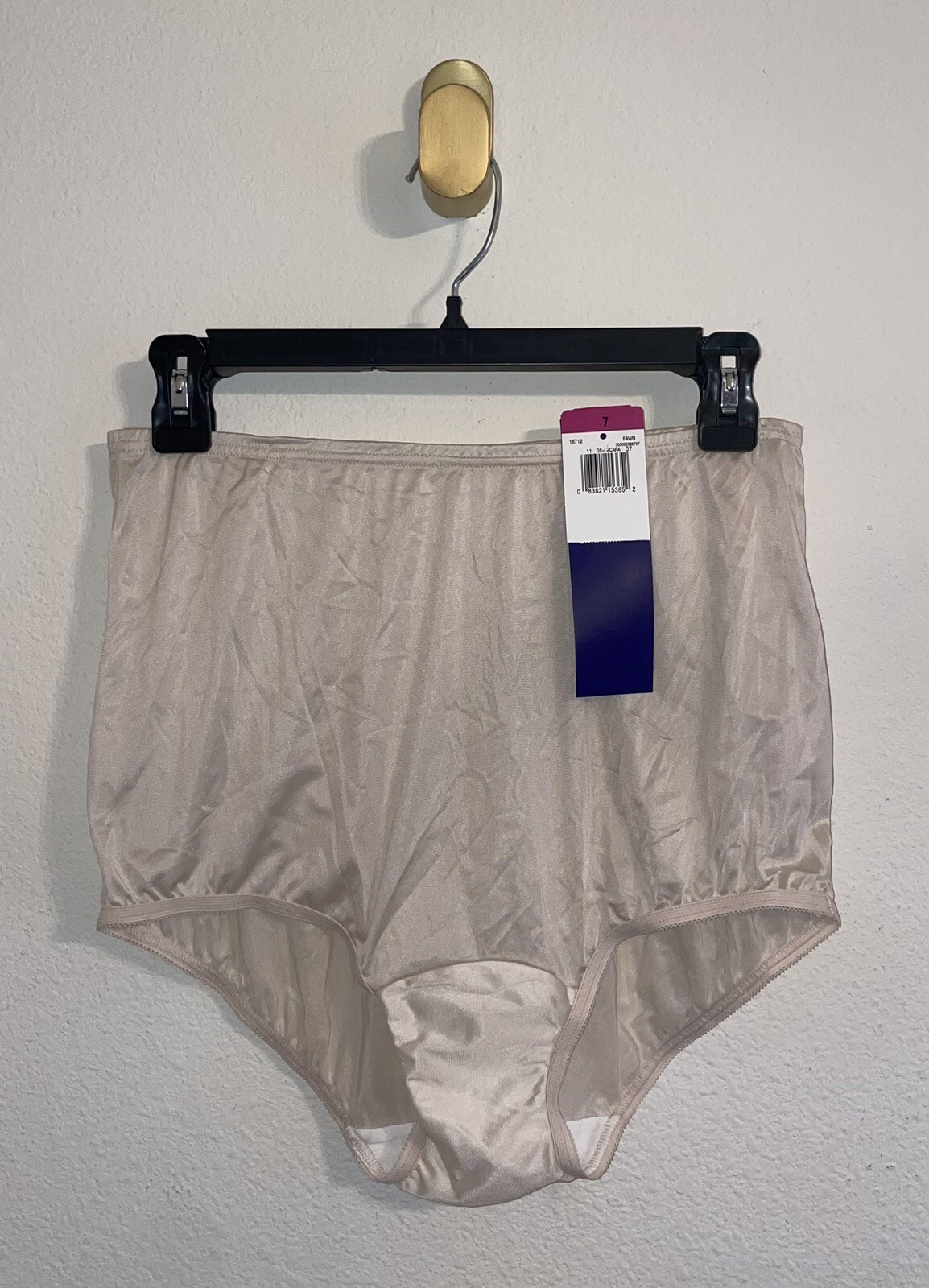 Vintage Vtg Vanity Fair 15-712 Nylon Satin Granny Panties Briefs 7/44 Fawn New
