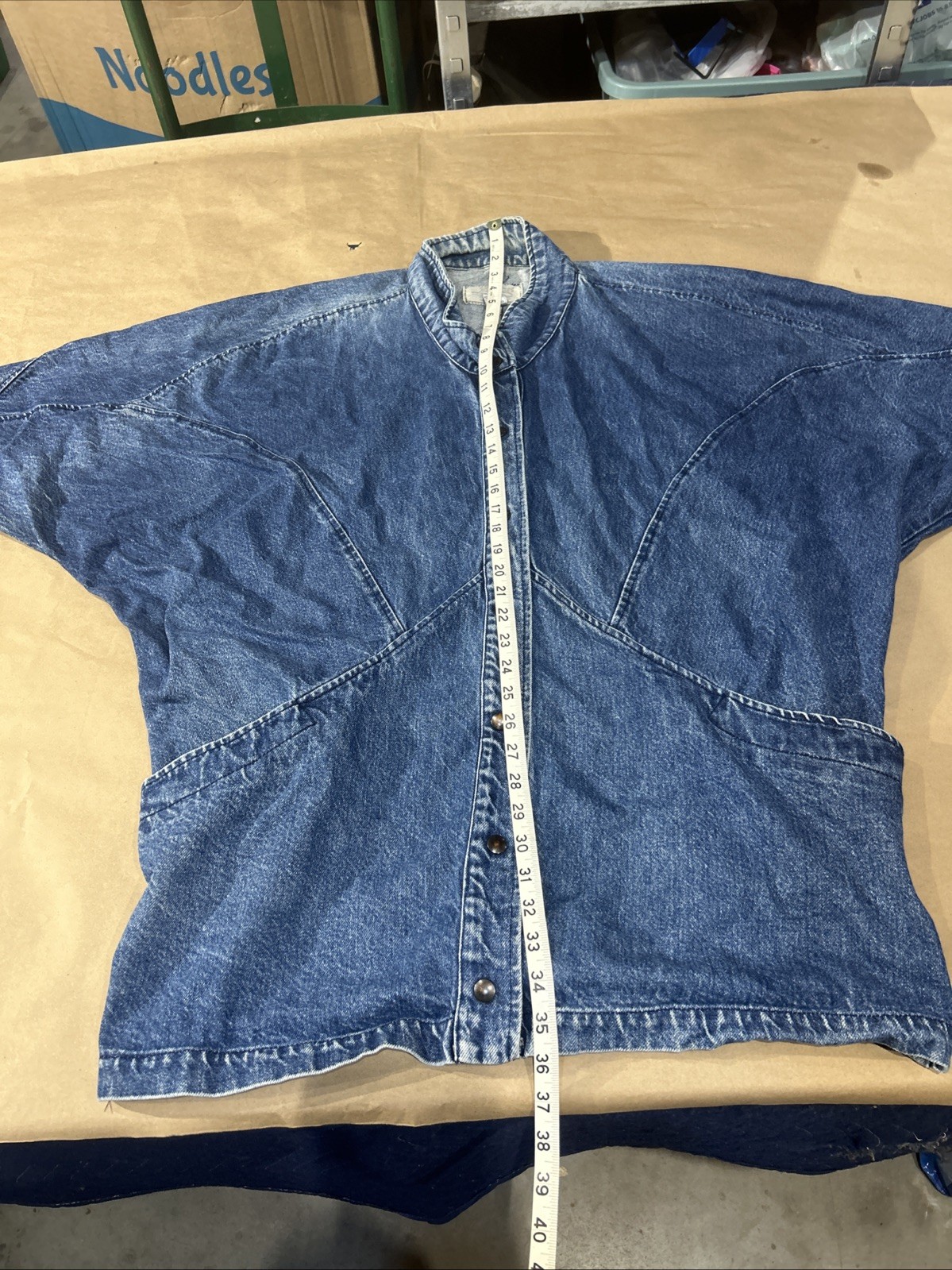 Vintage 1980’s Retro Learsi Denim Oversized Blue Jean Jacket Women’s Size 18 1/2