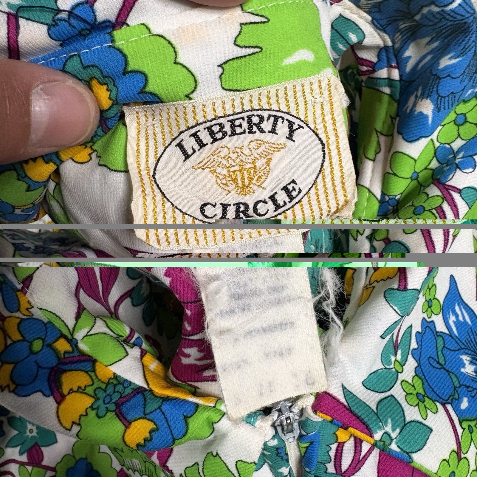 Vintage Liberty Circle Dress Women’s Size 16 Floral Sleeveless Mid Century Mod