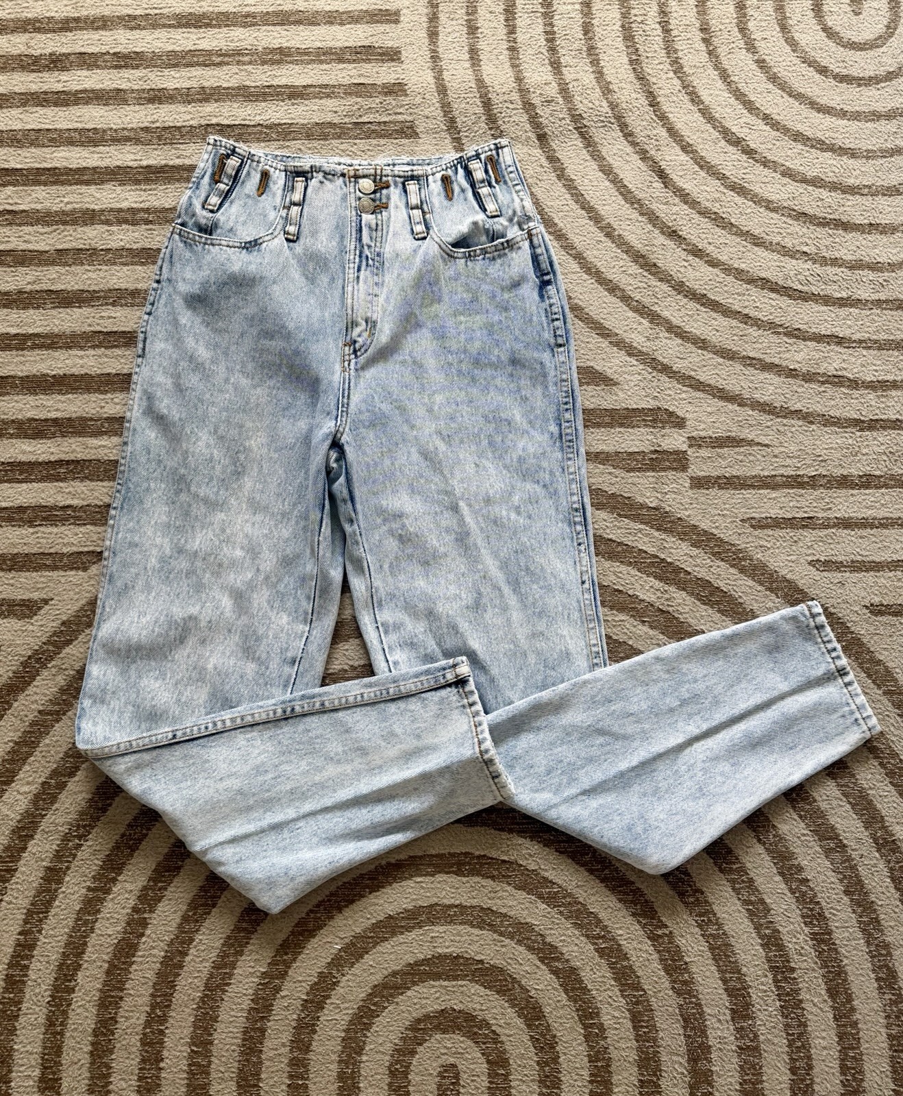 Vintage Jordache Jeans 80s Acid Wash Denim High Rise Tapered Sz 9/10 27″ Waist