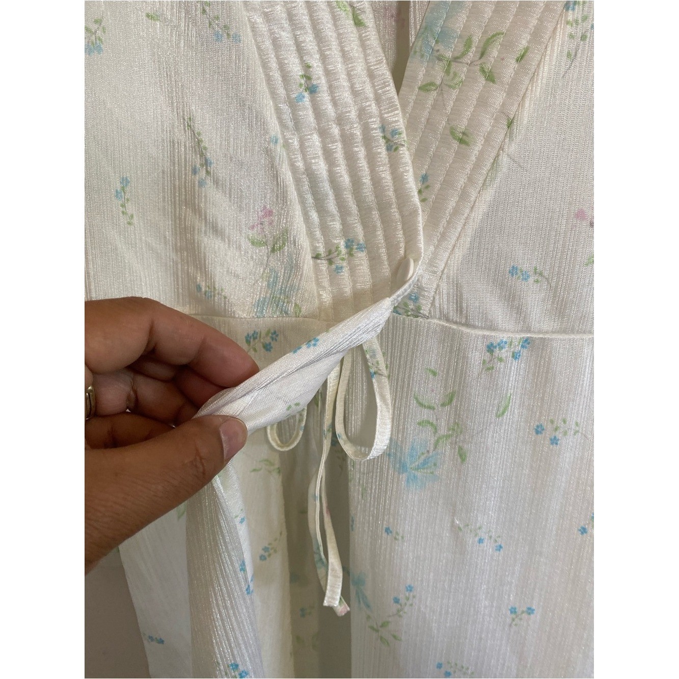 Vintage Rikki New York Sleep Gown Robe Small 2Pc Floral Midi Sleepwear