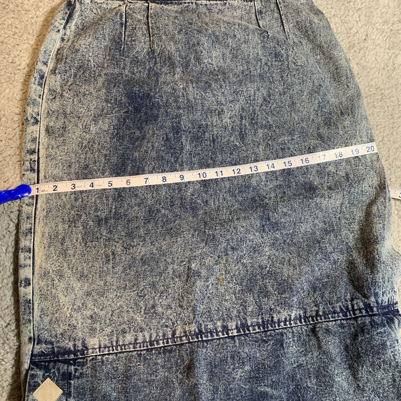 Vintage Camarim Denim Skirt Set 80s Acid Wash Jacket Western Patchwork Size 6