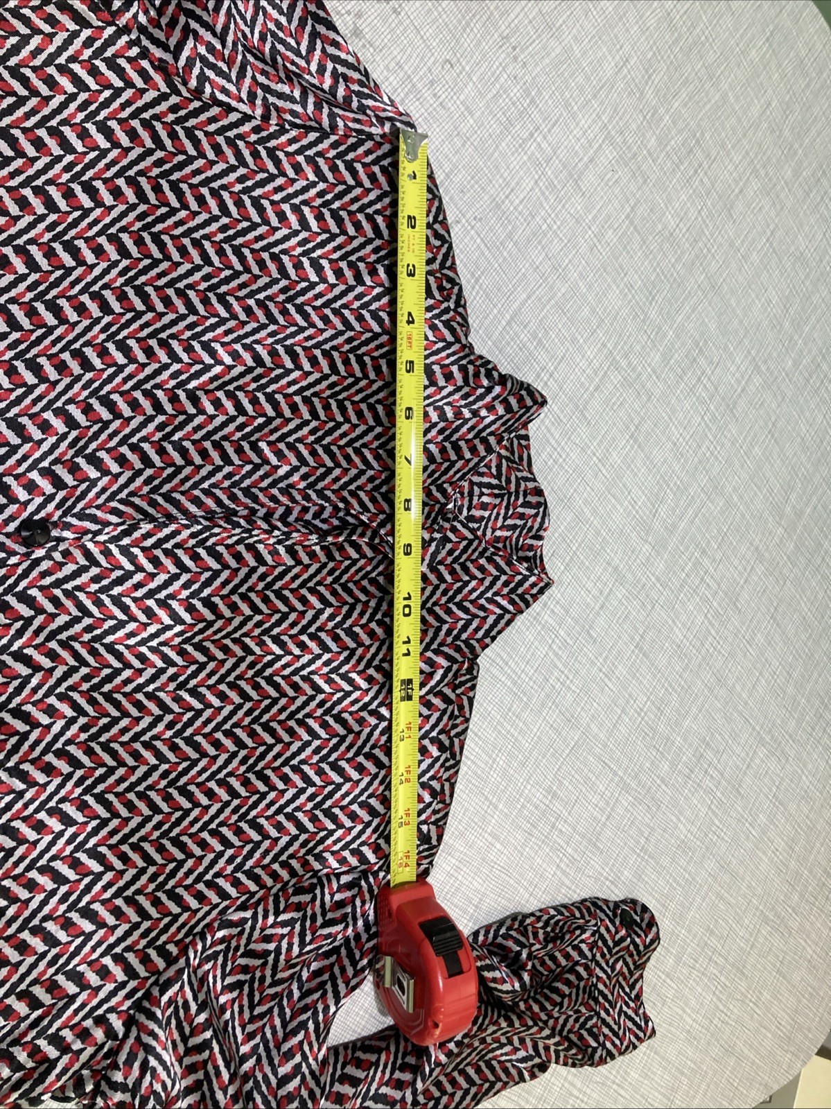 Vtg 80s 90s Gianni Rayon Satin Blouse Geometric Chevron Pads Shawl Collar 14 M