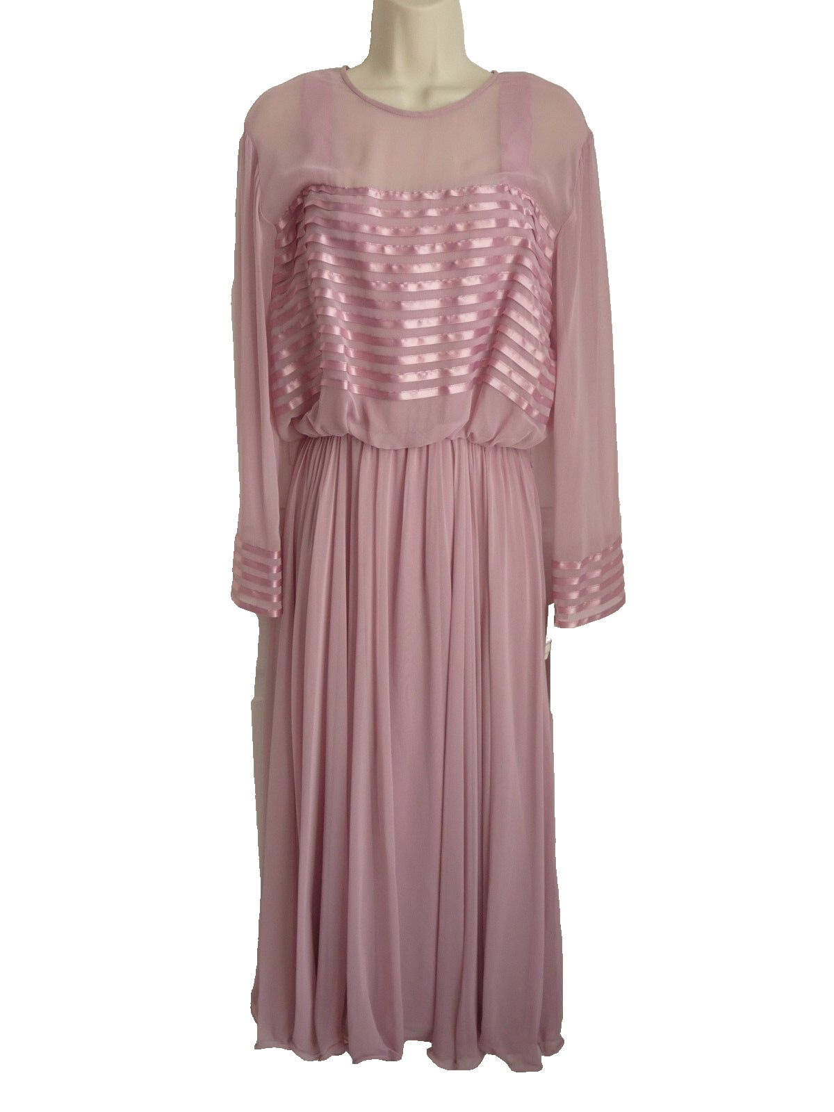 Miss Elliette Vnt Dress 14 NWT Dusty Rose Chiffon 70th Priced at $319 ALL TAGS