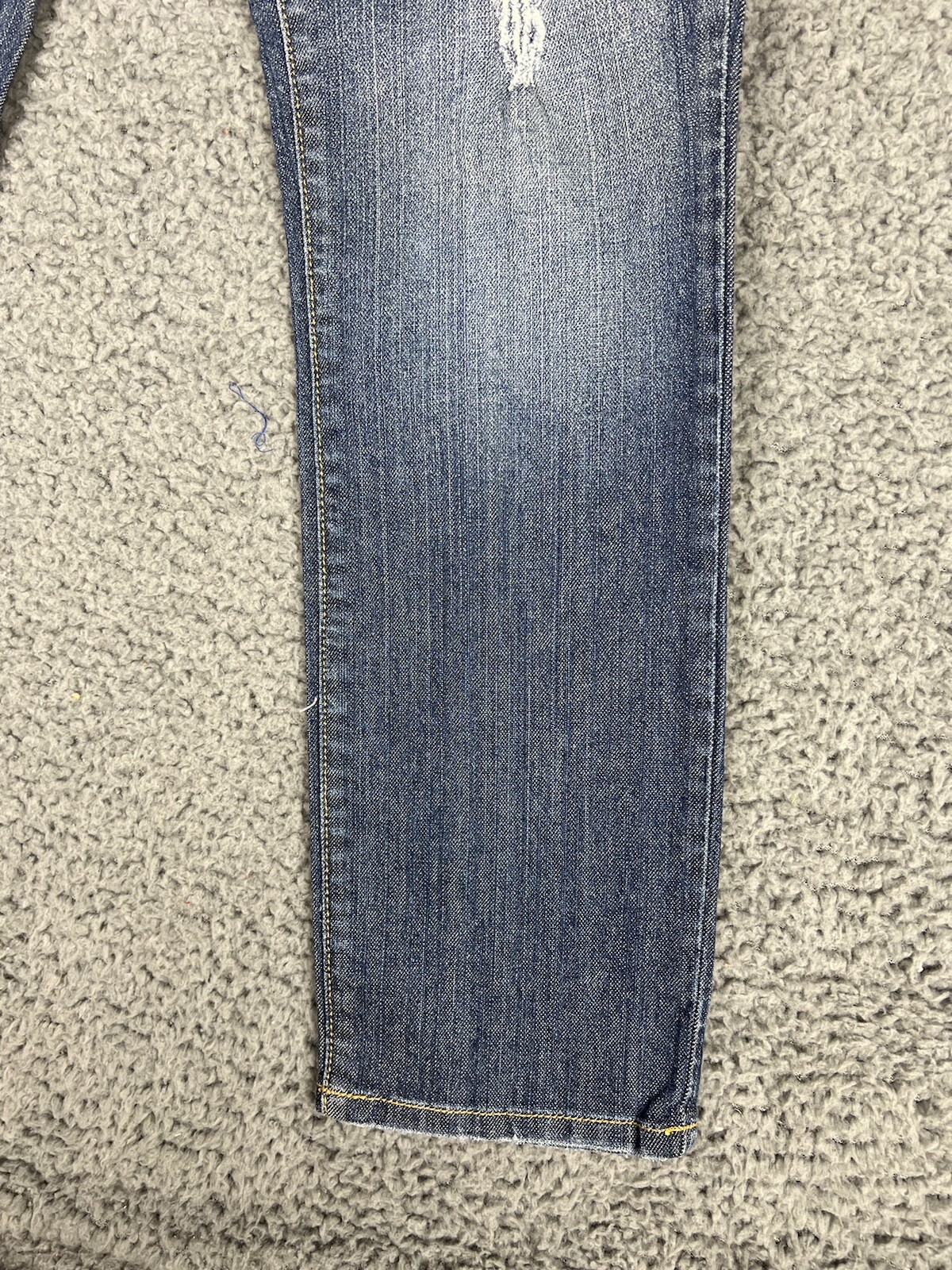 VTG Baby Phat Jeans Womens Sz 9 Distressed Med Wash Cat Logo Straight Leg Y2K-j