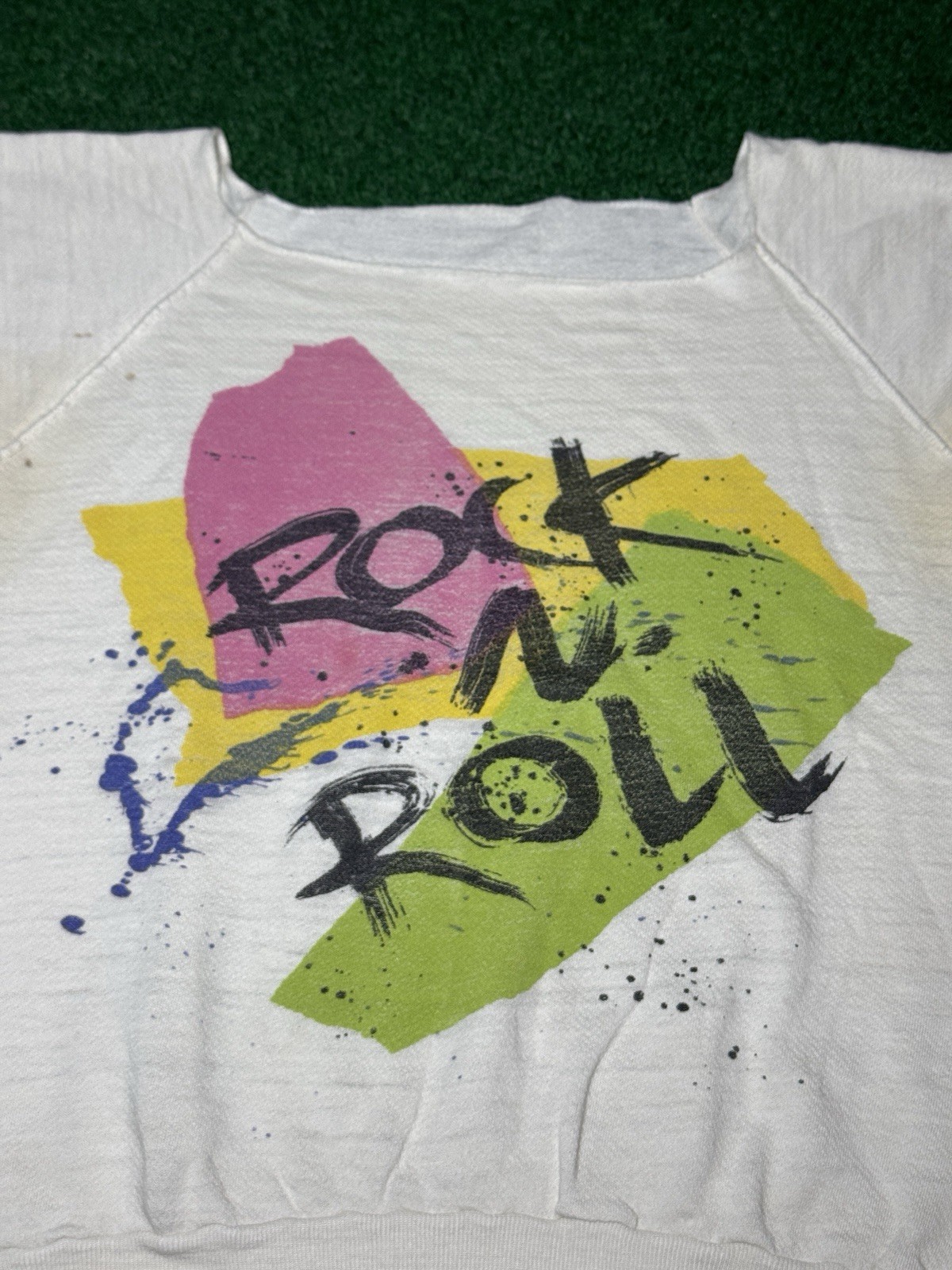 Rock N Roll Vintage Sweatshirt Sleeveless Grunge 70s 80s XS 18×20 True Vintage