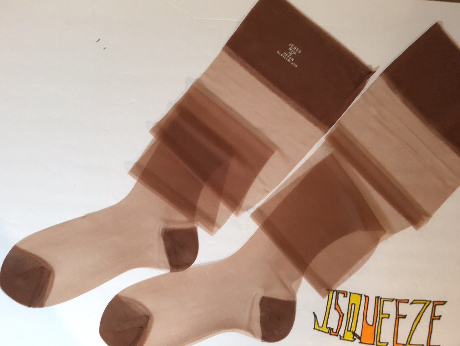 3 PAIR’S VINTAGE JENSS RHT Pinup NYLON BUSINESS SHEER SUNTAN STOCKINGS 10” X 35”