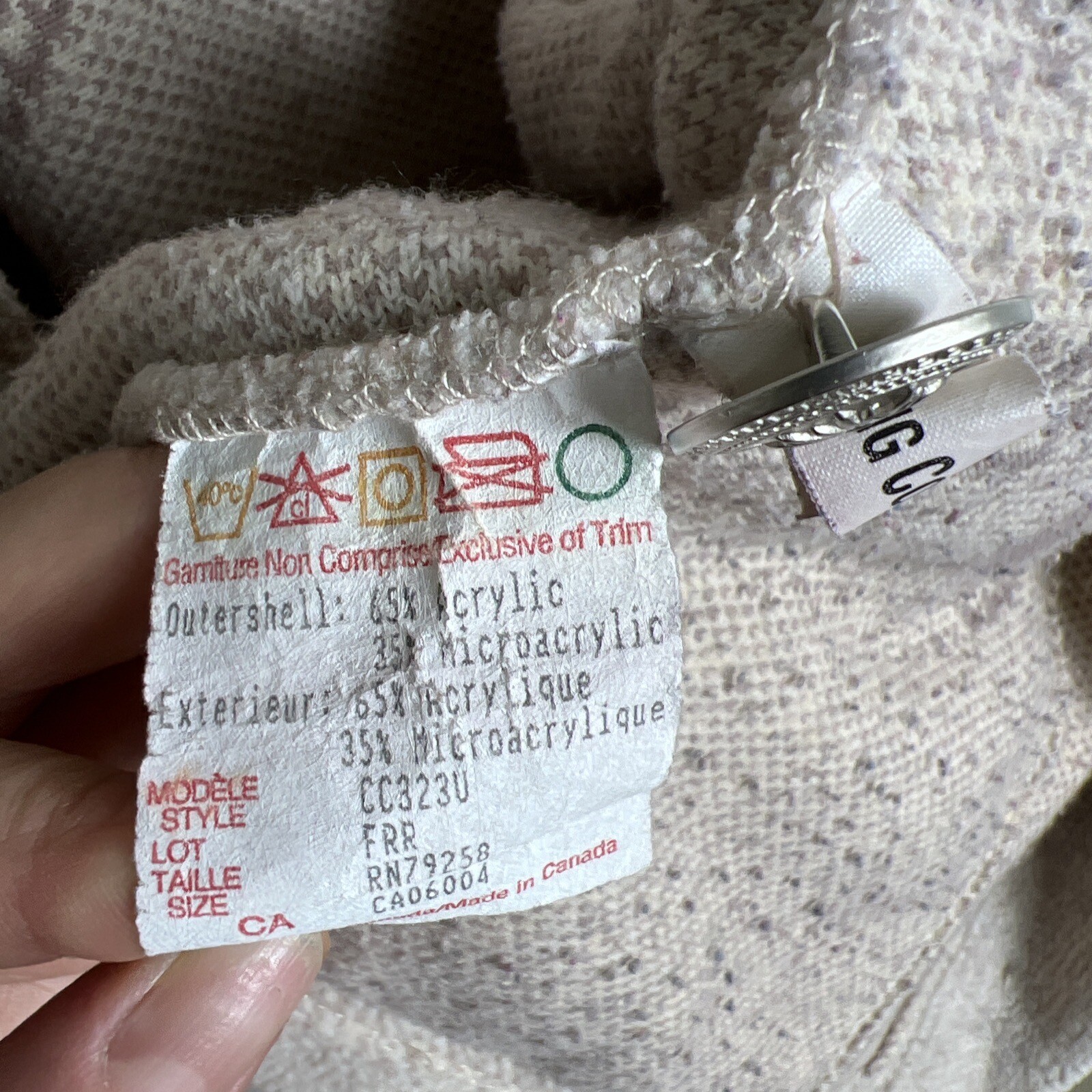 Vintage 90s County Clothing Co Fleece Jacket M Made in Canada Shacket Beige Tan