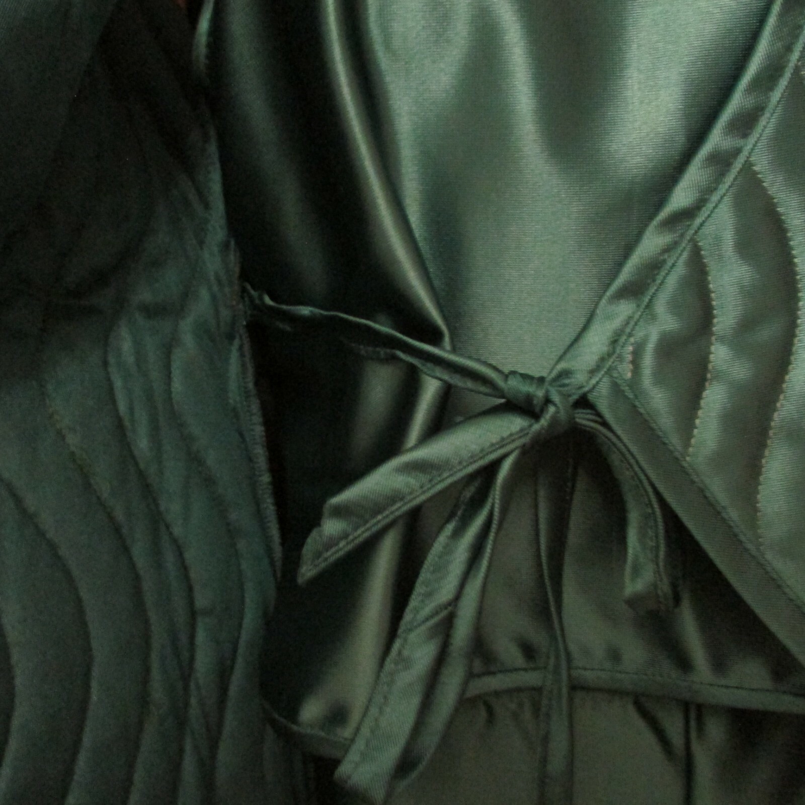 3pc Daffodil Green Lounge Pajama set Quilted Jacket Camisole Pants M USA made