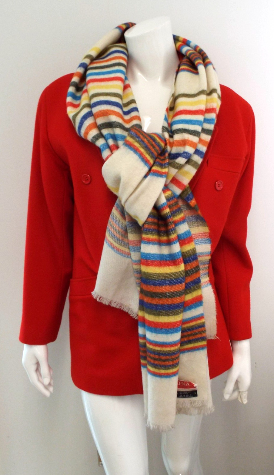 Vintage 1980s KENZO Wool & Cashmere Red Jacket Blazer Coat Size 38 Paris Lined