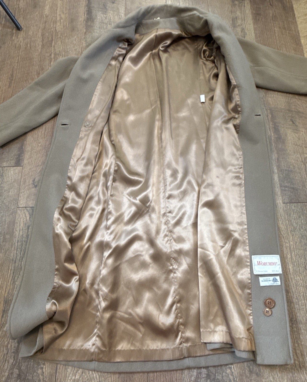 VTG 1960’s Women’s 100% Pure Wool Coat Worumbo Stevens Fabric Camel Sz Small?