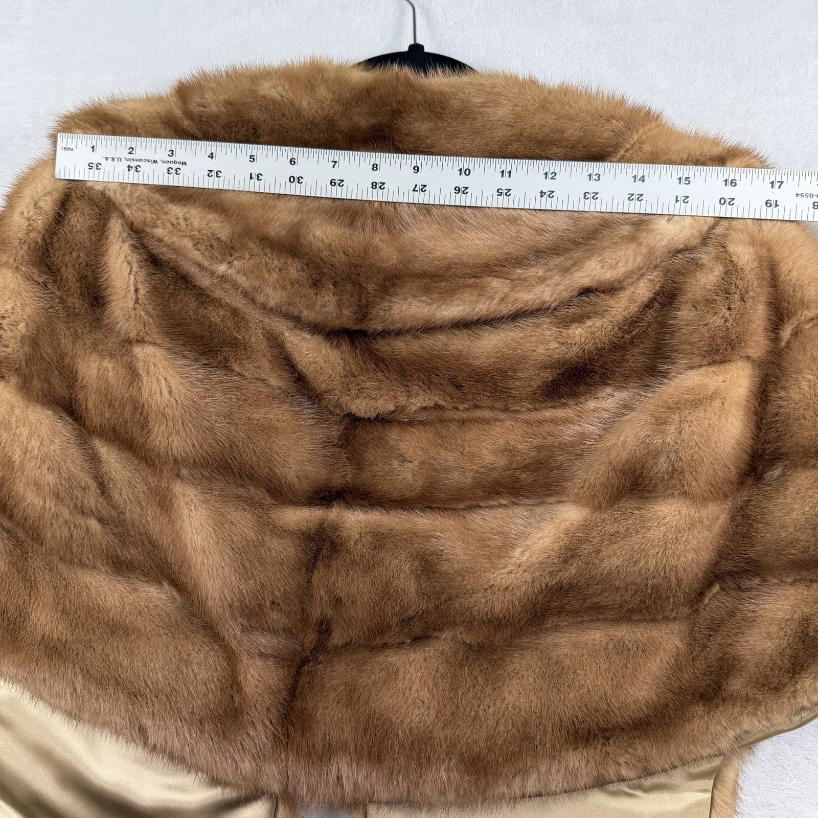 Vintage 1950s Real Fur Stole Cape Brown Mink Fur Shawl Wrap Old Hollywood Glam