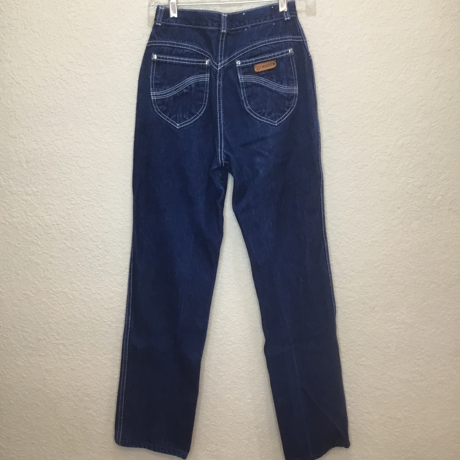 Gitano High Rise 80s Straight Leg Jeans 8/9 Dark Wash VTG 26” Waist 31” Inseam