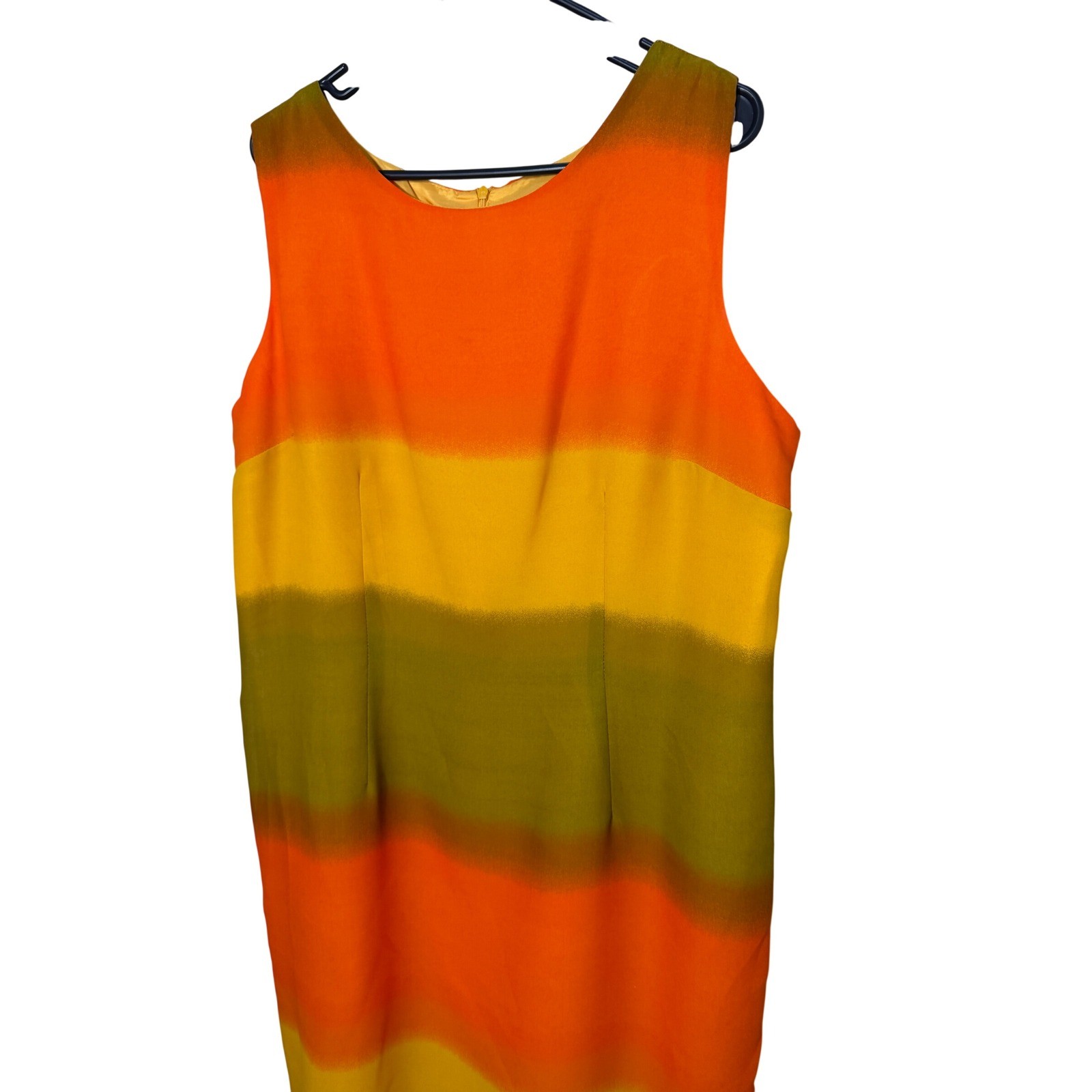 Positive Influence Vintage Ombre Stripe Dress and Cardigan Set Orange Yellow 18