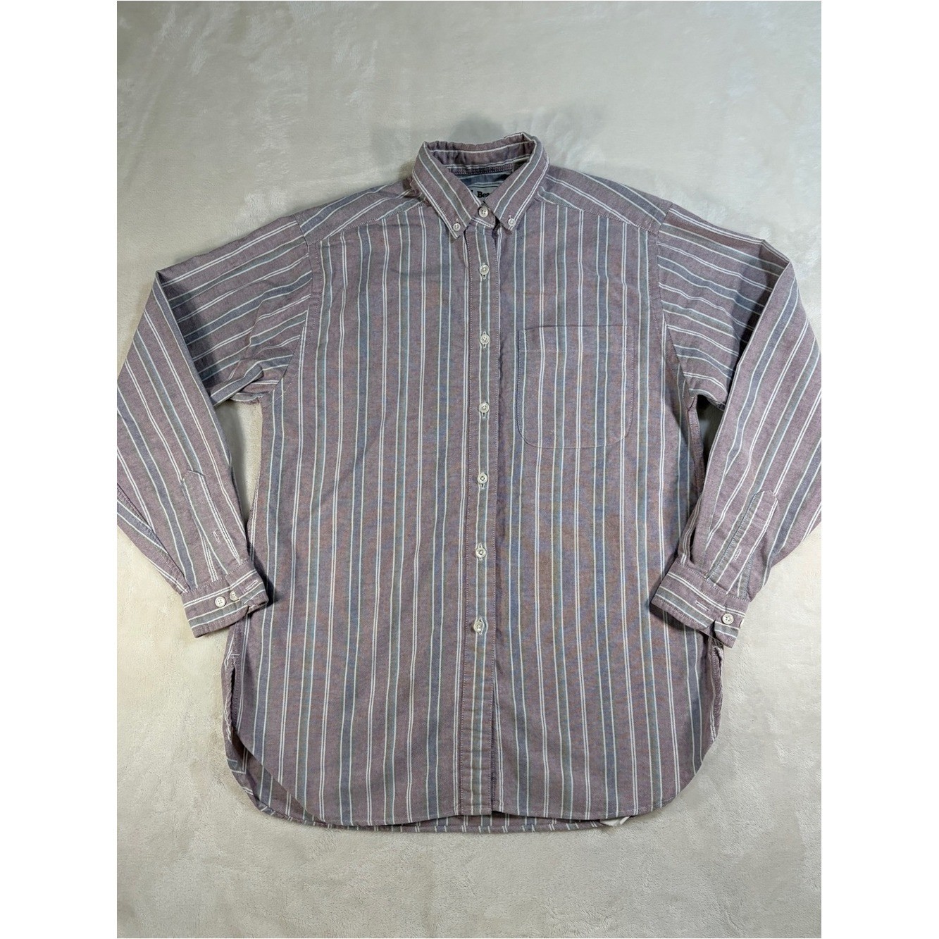 Vintage L.L. Bean Women’s Striped Button Down Shirt Cotton Long Sleeve – Size XS