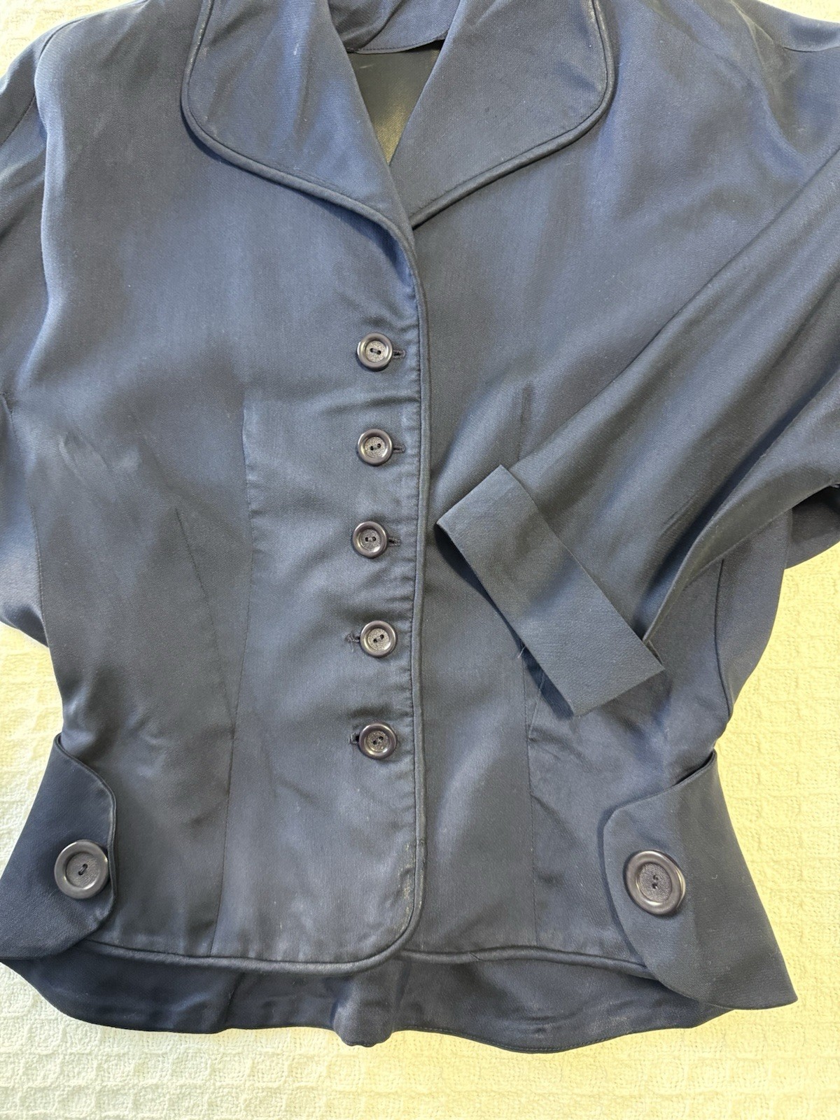 Vintage Ladies 1940’s Hourglass Styled Deep Blue Suit