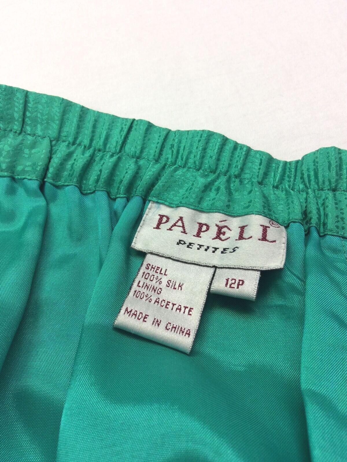 Papell Petites Vintage Women Silk Skirt Jacket Set Green Size 12 Petite (1)