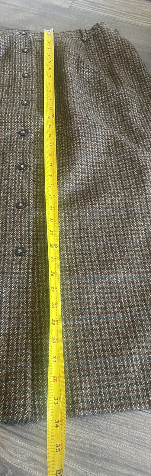 JH Collectibles Vtg Skirt Suit Wool Women 24W Brown Earth Tones Academia