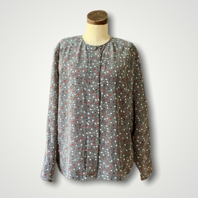 OSCAR DE LA RENTA Expressions Vintage 80s Button Up Blouse Top 16