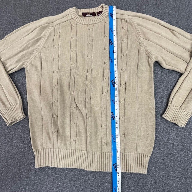 Jordache Sweater Womens? Size Large Cable Knit Long Sleeve Pullover Tan