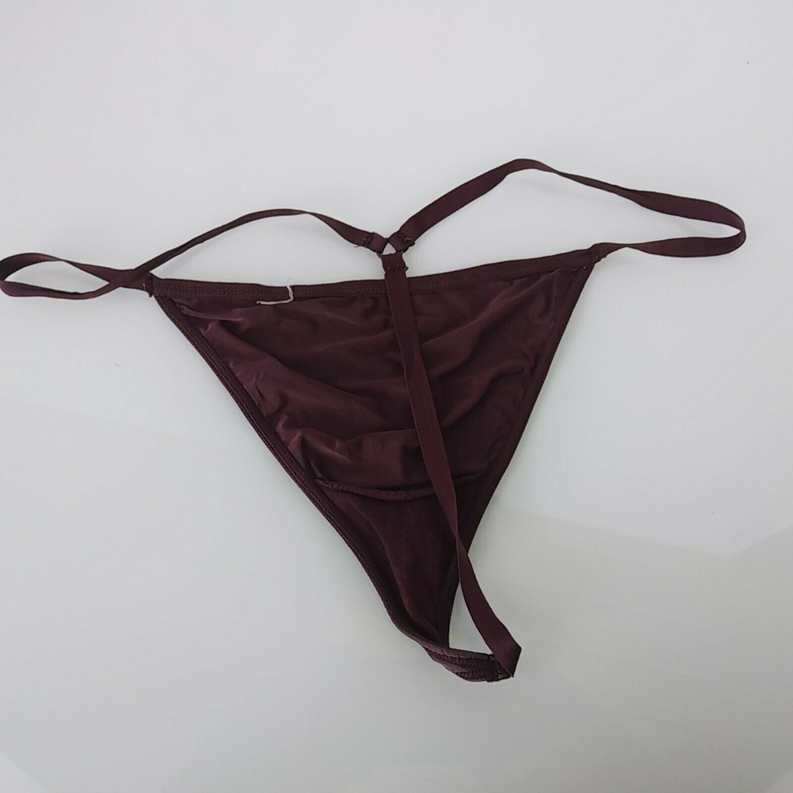 Vintage Shiny Stretchy Satin G String Panties Grape Purple Second Skin L XL