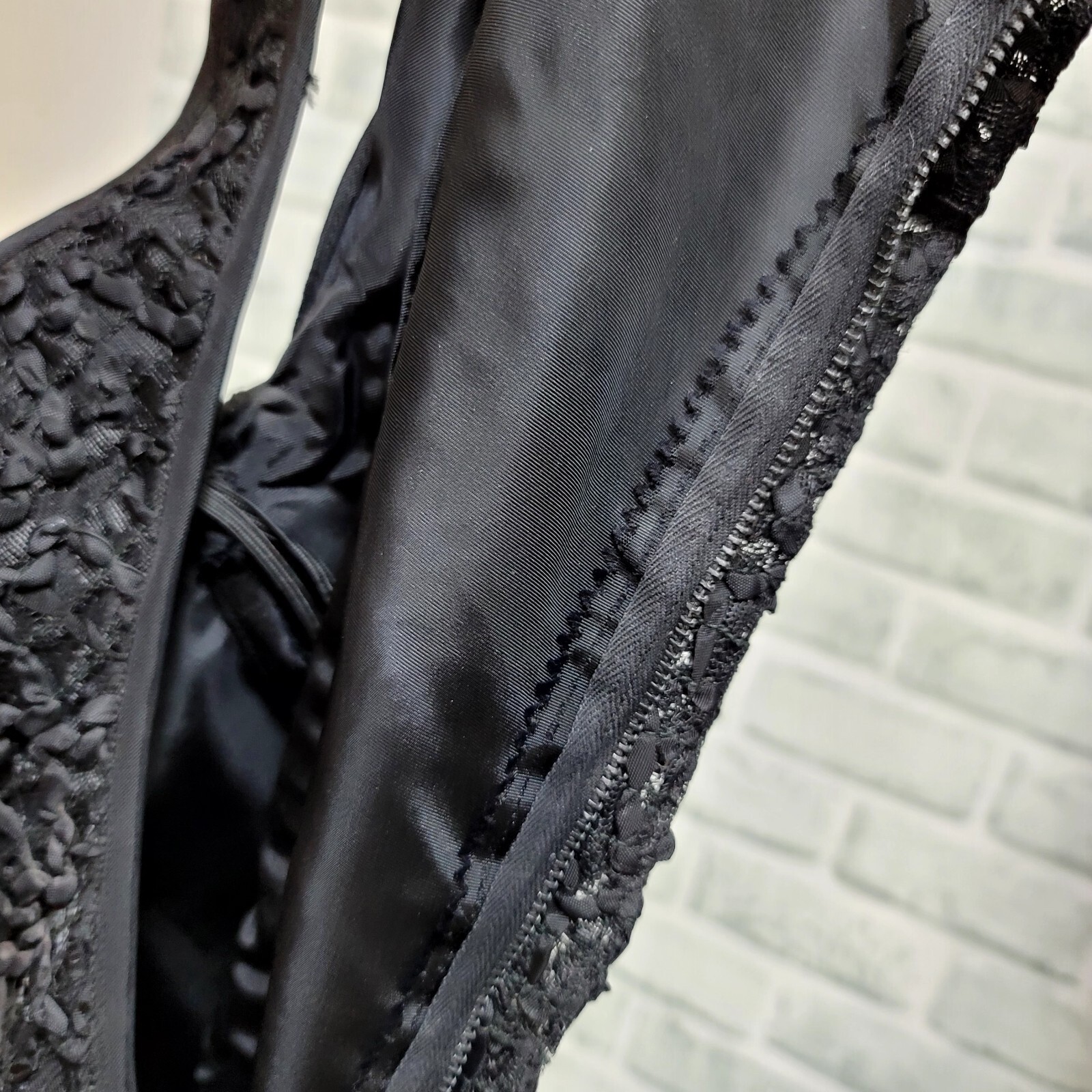 Vintage 1960s Bains Las Vegas Black Textured Lace Sheath Cocktail Dress Mod