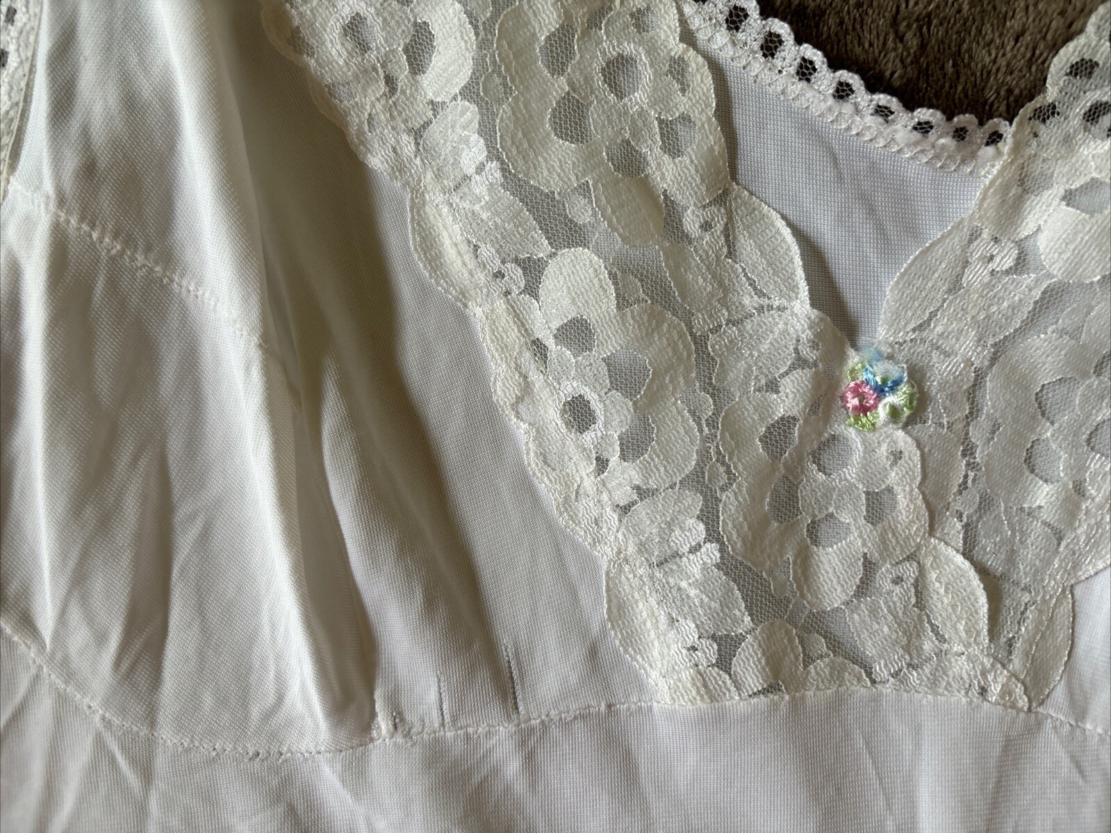 Vintage Slip Women’s Lingere White Lace Medium