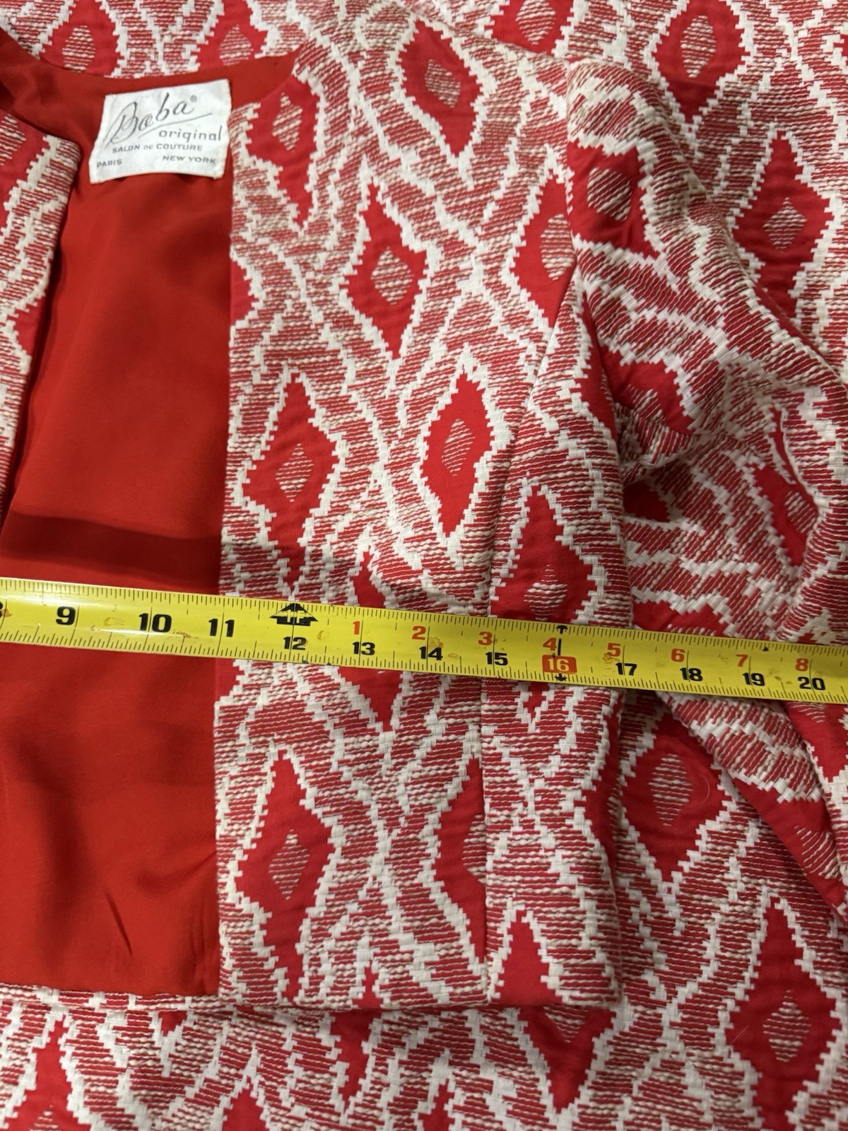 Vintage 1960’s Baba Salon De Couture Geometric Dress Jacket/Skirt Set Size 6-8