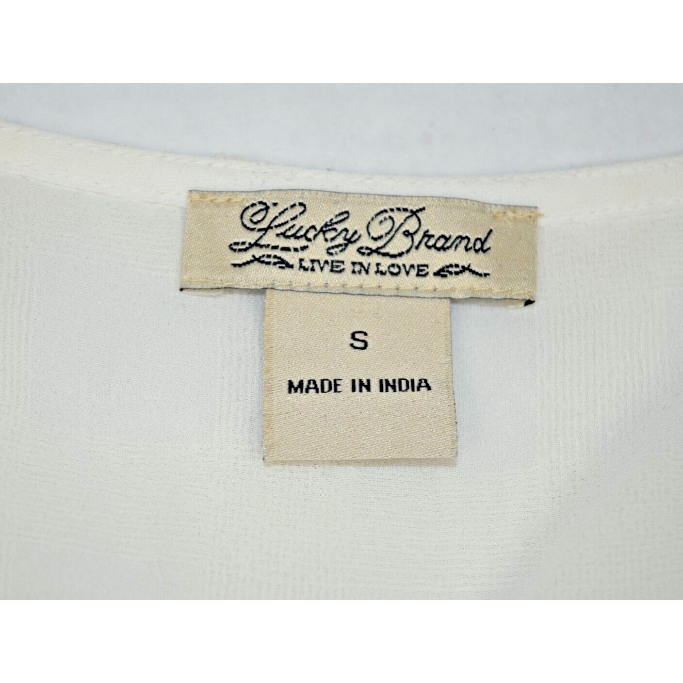 Vintage Tank Top Lucky Brand Size S 90s Layered Ivory White Texture Basket Weave