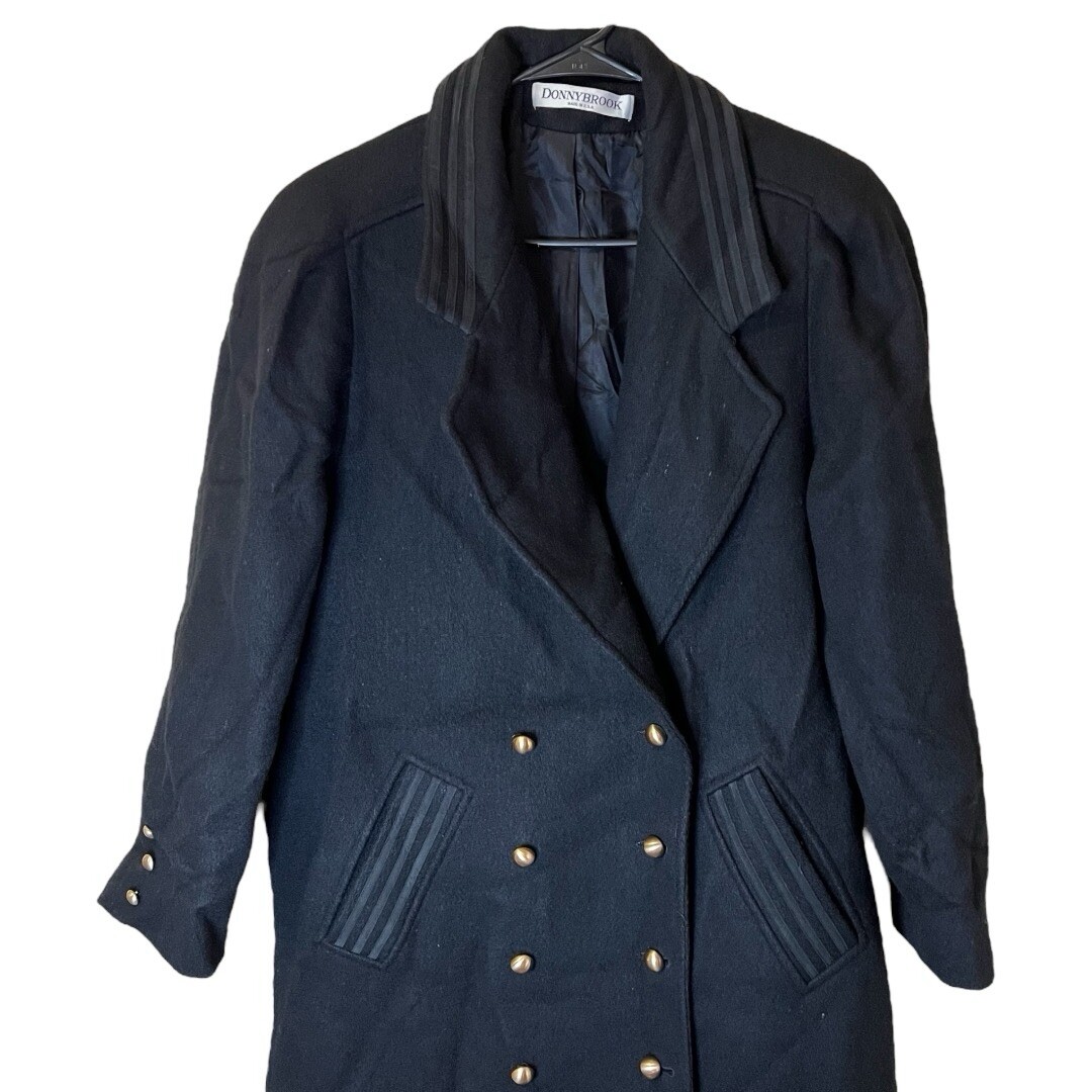 VTG DONNY BROOK Black Wool Trench Coat