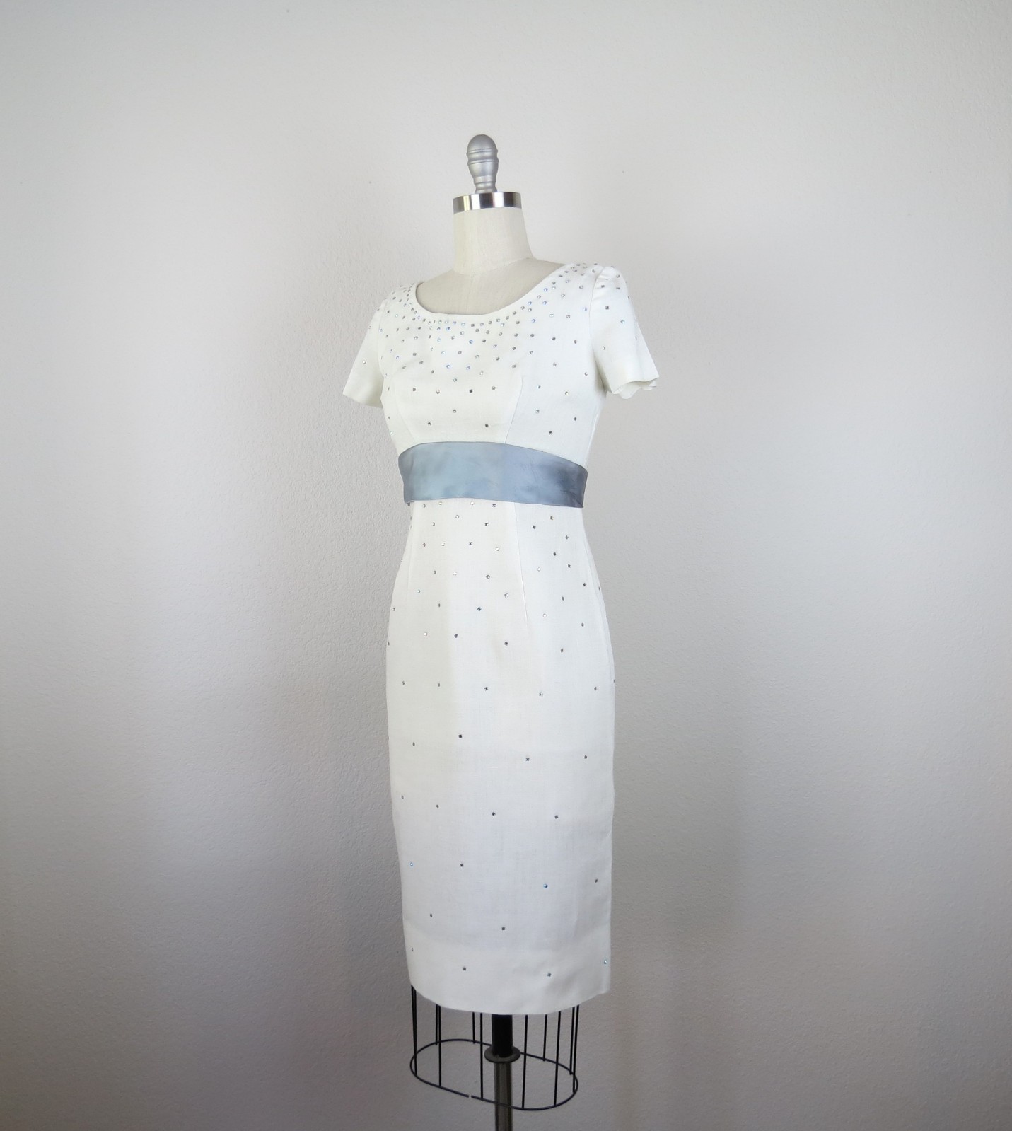 vintage 1950s formal dress cocktail courthouse wedding wiggle bridal size xs