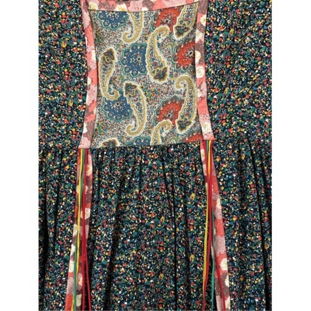 T6 Vintage PJ Walsh New York Floral Paisley Boho Prairie Midi Dress Women’s