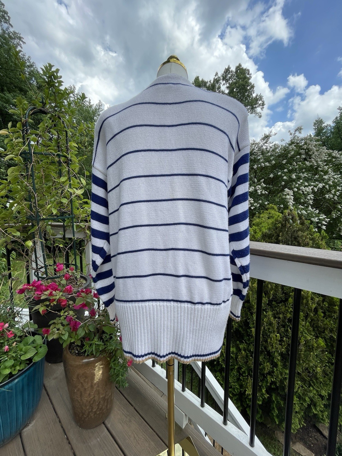 Vintage Organically Grown by Arpeja Nautical Sweater Sailing Patch 1980’s L