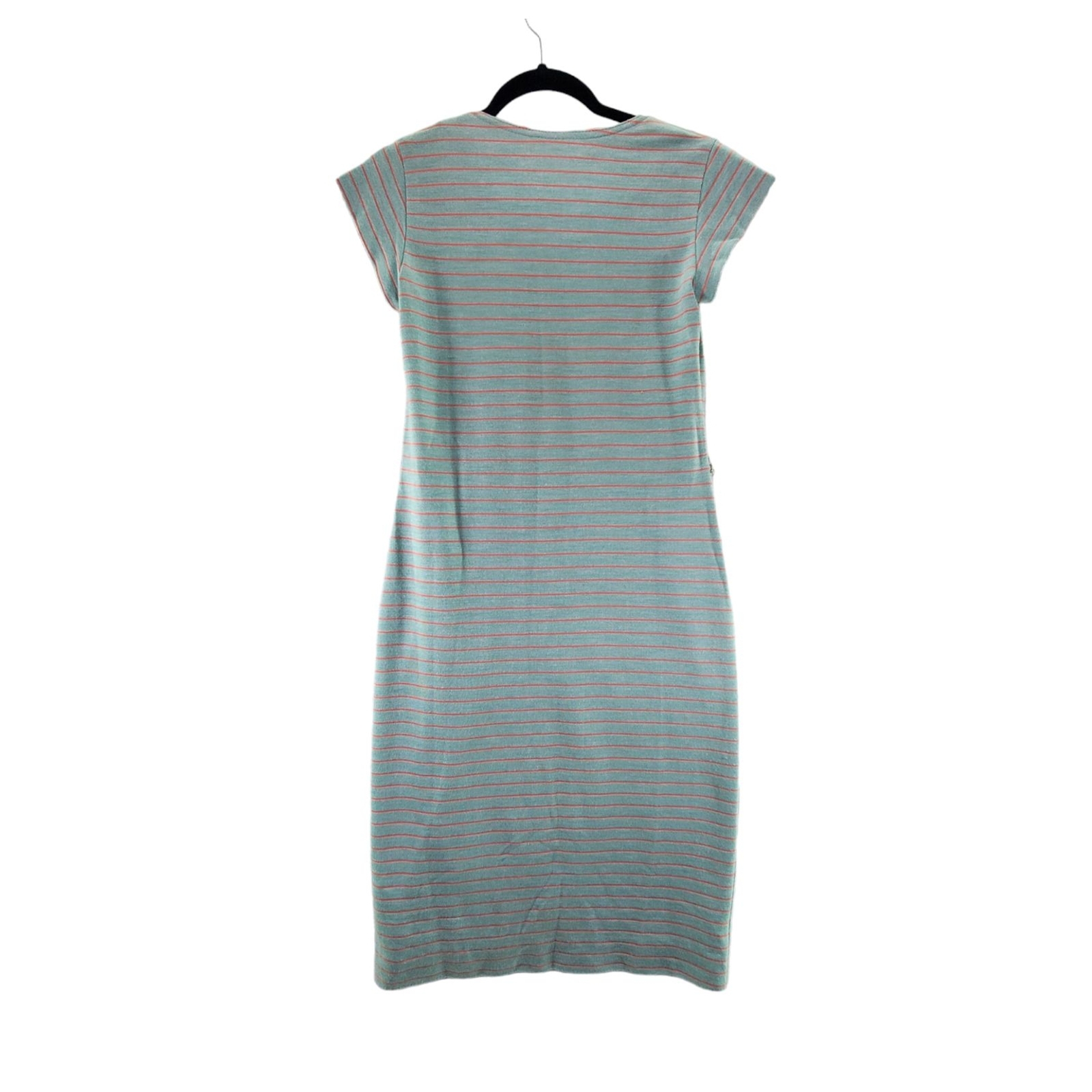 38 Vintage Leslie Fay Knit Rayon Button Up Dress Short Cap Sleeve Square Neck