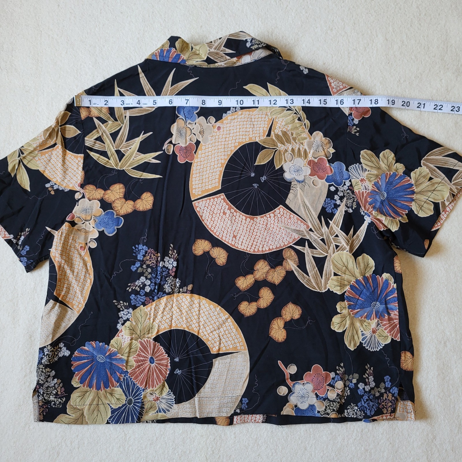 Vintage 90’s Tank Dress & Blouse Size PL Black Asian Print USA By Dressing Clio
