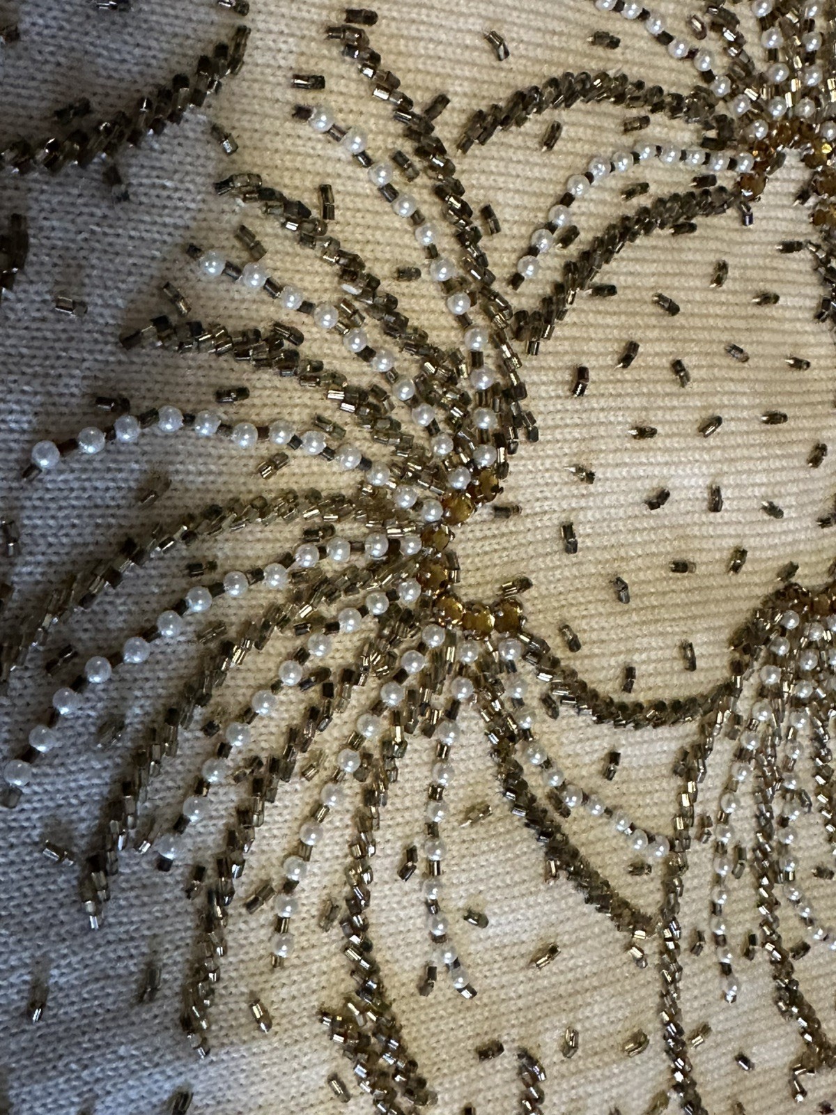 Vintage 60’s Jo-Ro Imports Sz S/M Pure Wool Hand Loomed Sequined Beaded Vest Top