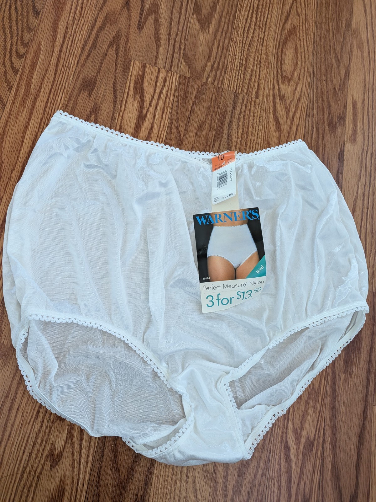 Vintage Warner’s Perfect Measure Nylon Brief panties granny Size 10 white