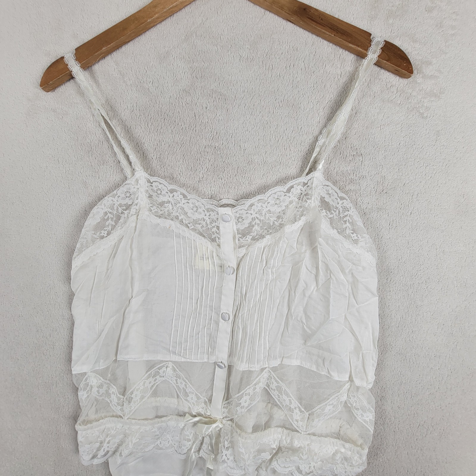 Women’s Vinta 90’s Victoria’s Secret Sz M Teddy Bodysuit Ivory Lace Satin Bridal