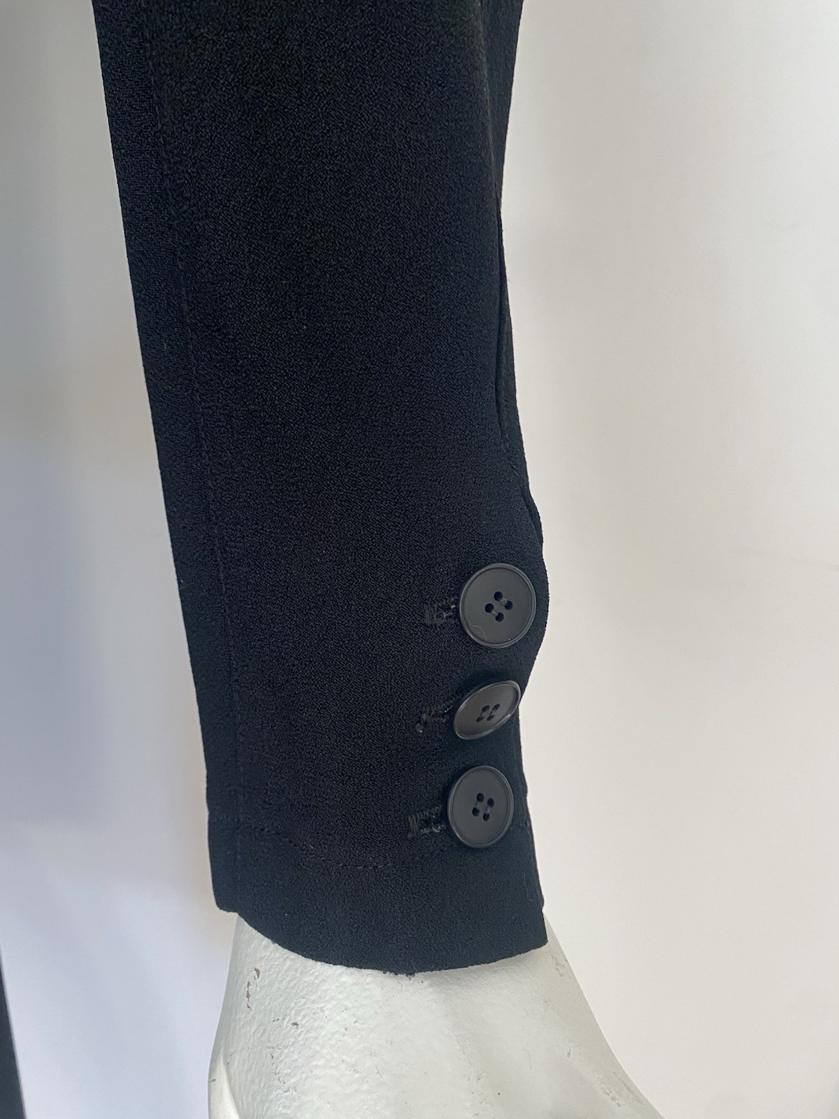 Vintage Sonia Rykiel Black Dress 80s LBD Designer France Long Sleeve Crepe