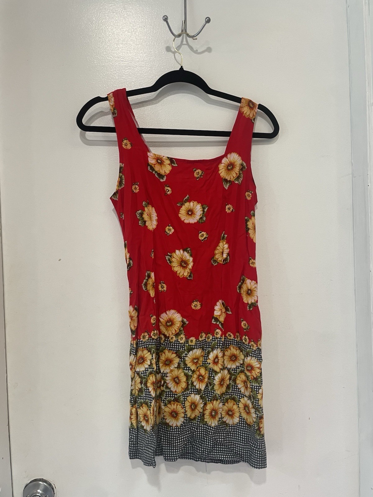 vintage Tracy Evans floral sleeveless mini dress with a sunflowers Size Small