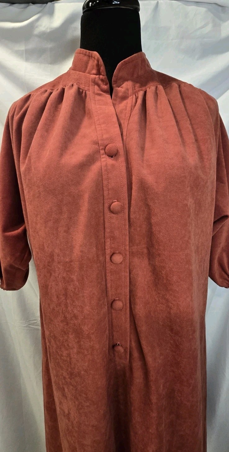 Lorac Original Burnt Orange Dress 3/4 Button-up Size XL Collard