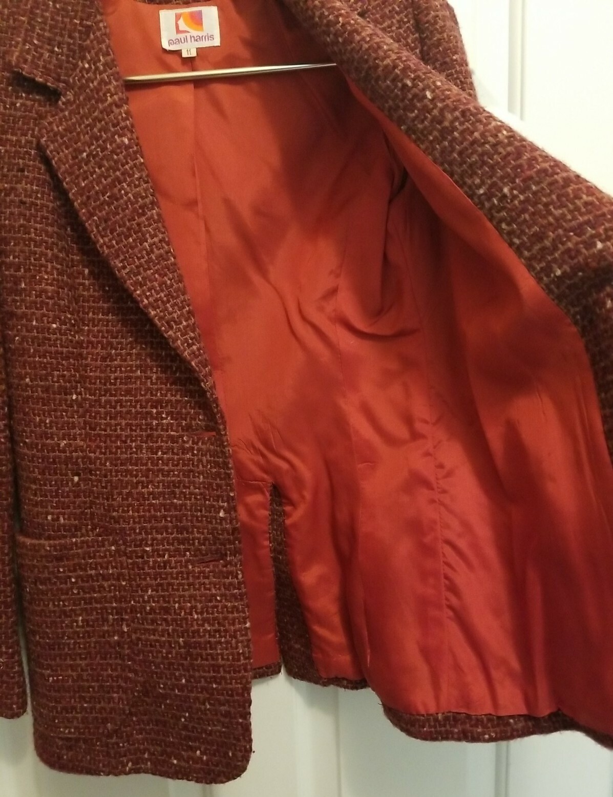 Vintage 80’s PAUL HARRIS 2 Button Blazer Jacket ~ Burgundy Plum Wool ~ 11