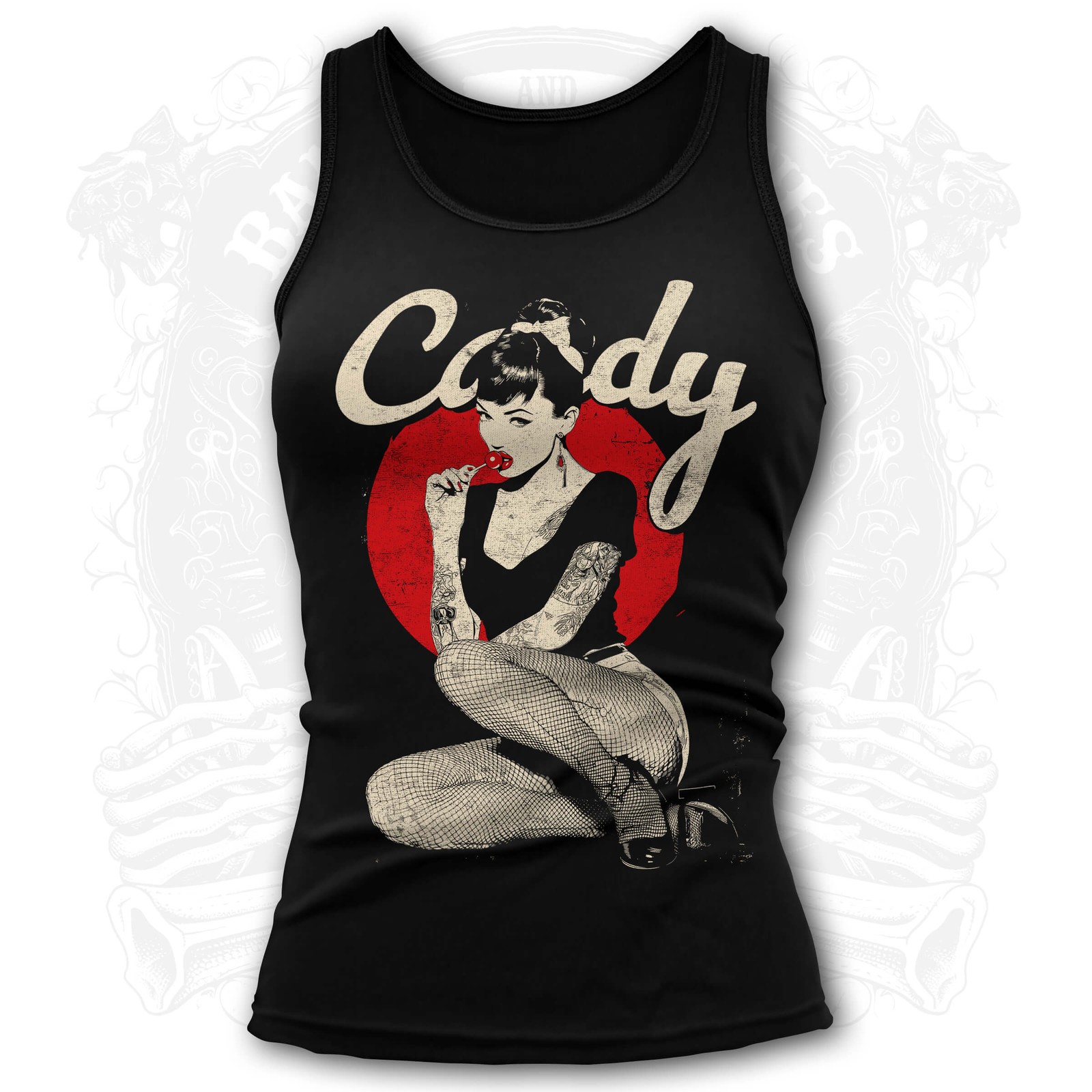 Candy Rockabella Women’s Rockabilly Pin-Up Tank-Top