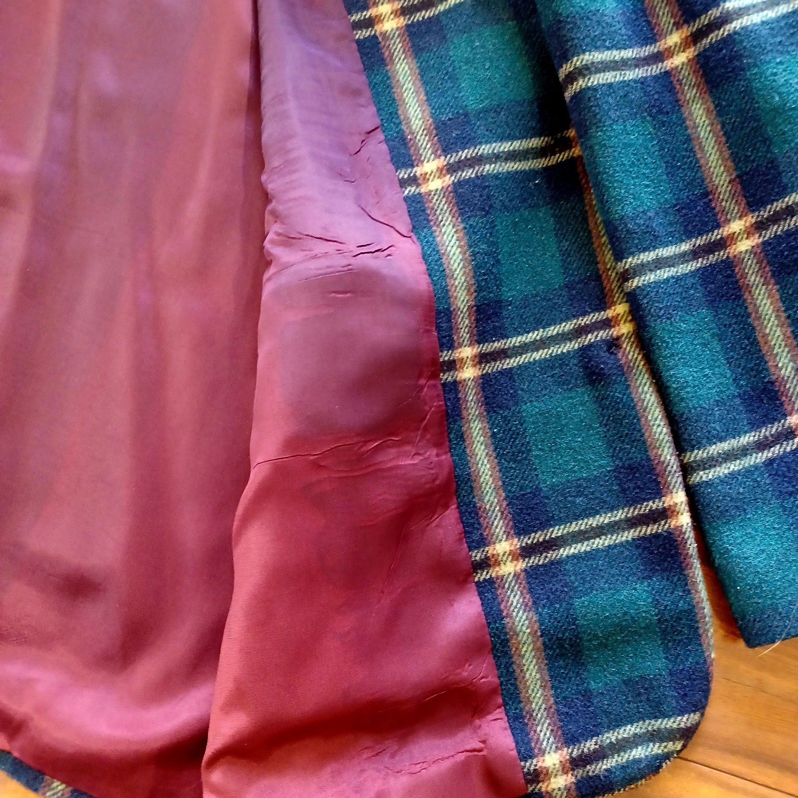Vintage Blazer Women’s Size 16 Green Plaid Tartan Wool Laura Scott Scholar