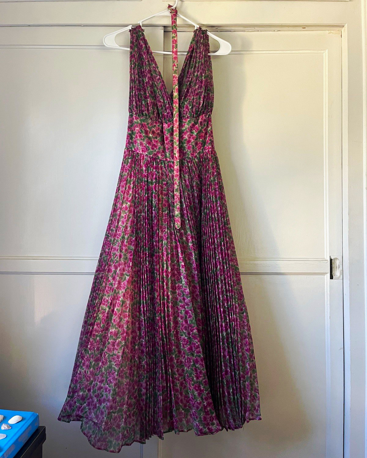1940 vintage Pleated Sleeveless Lined Zip Maxi Dress