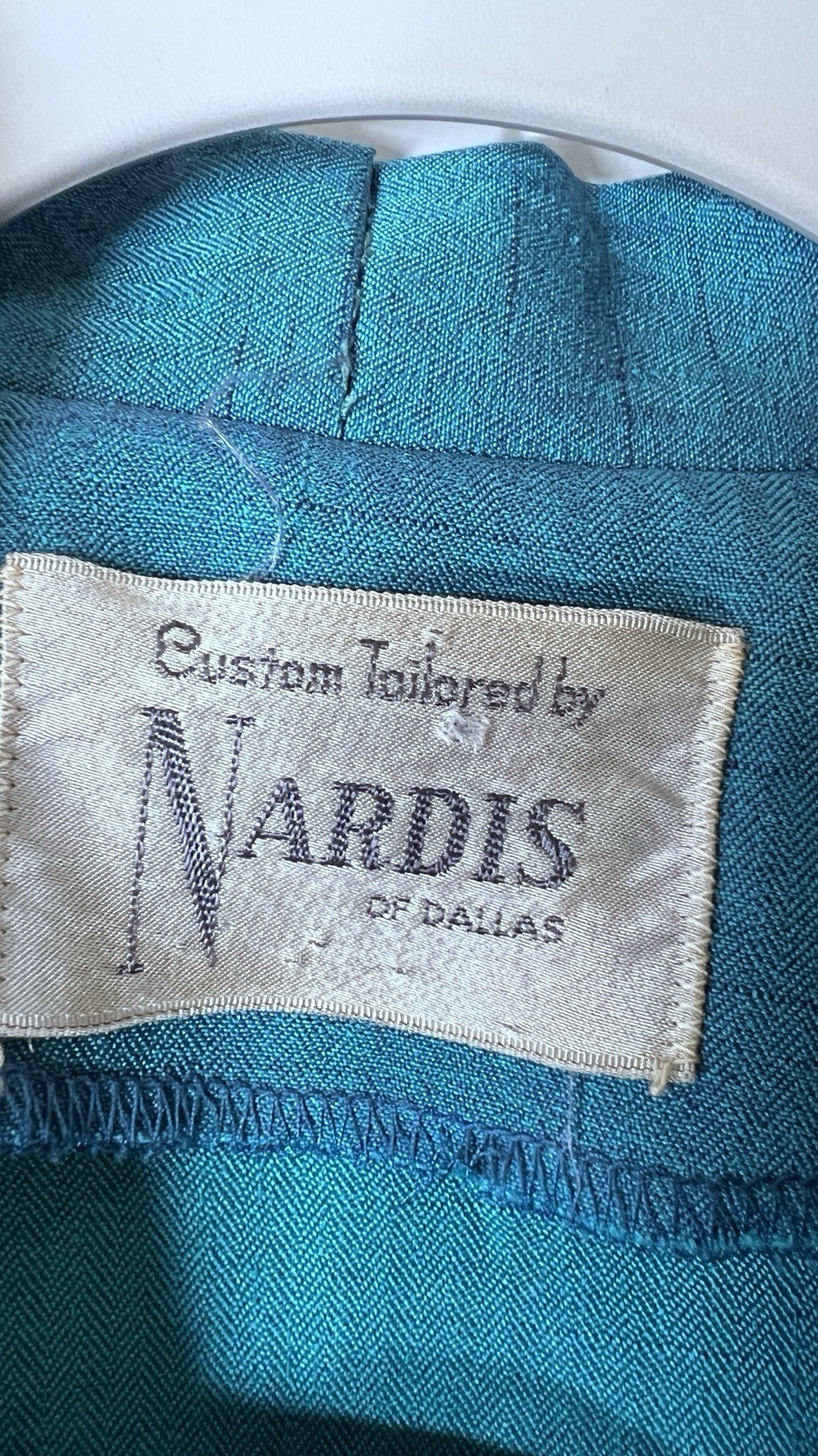 VTG Nardis Of Dallas Teal Dress L/S Cold Shoulder Secretary 70’s 80’s
