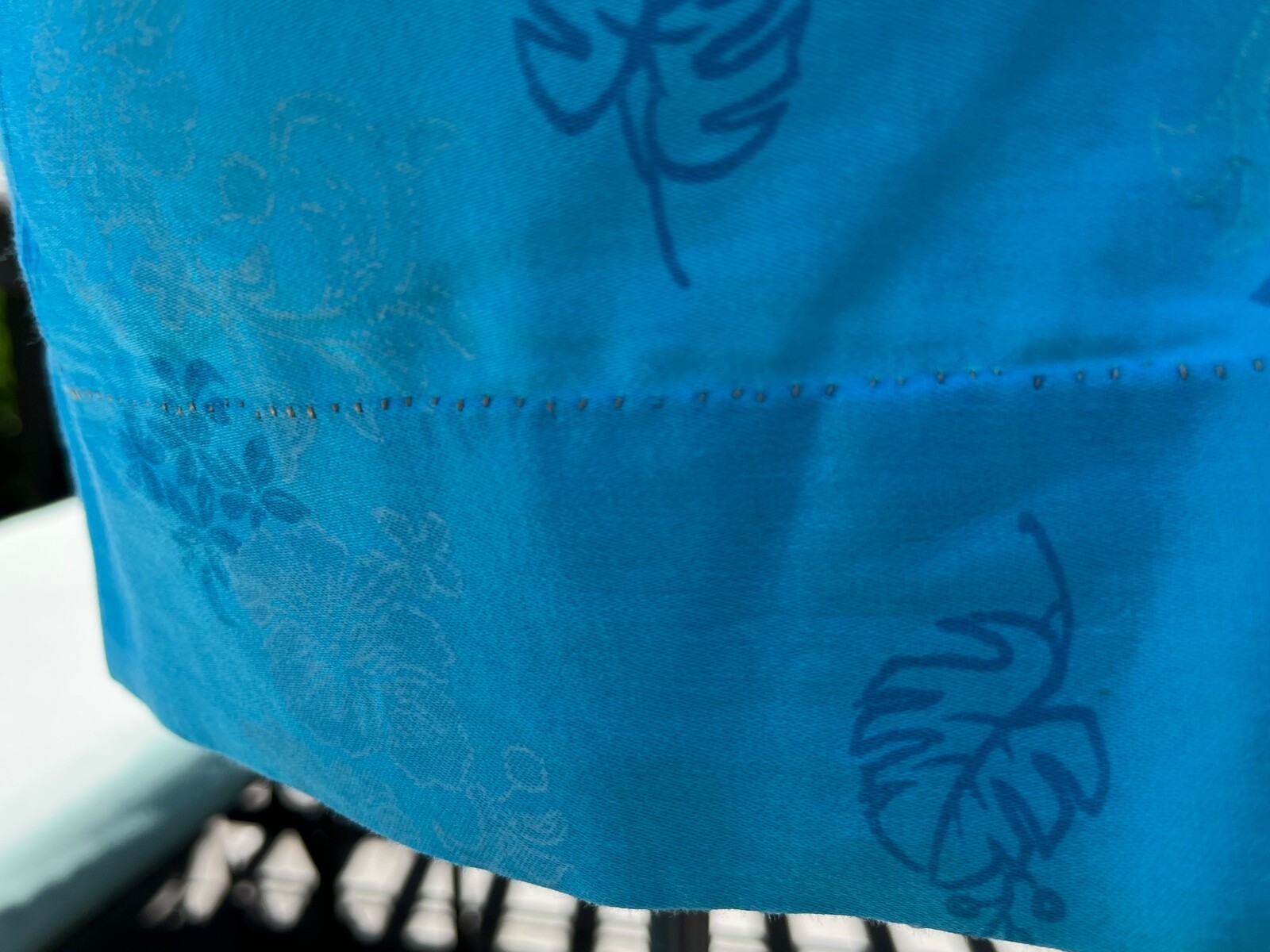 Vintage 1960’s MOD Royal Hawaiian Turquoise Blue Silk Cotton Mini Dress US 4-6 S