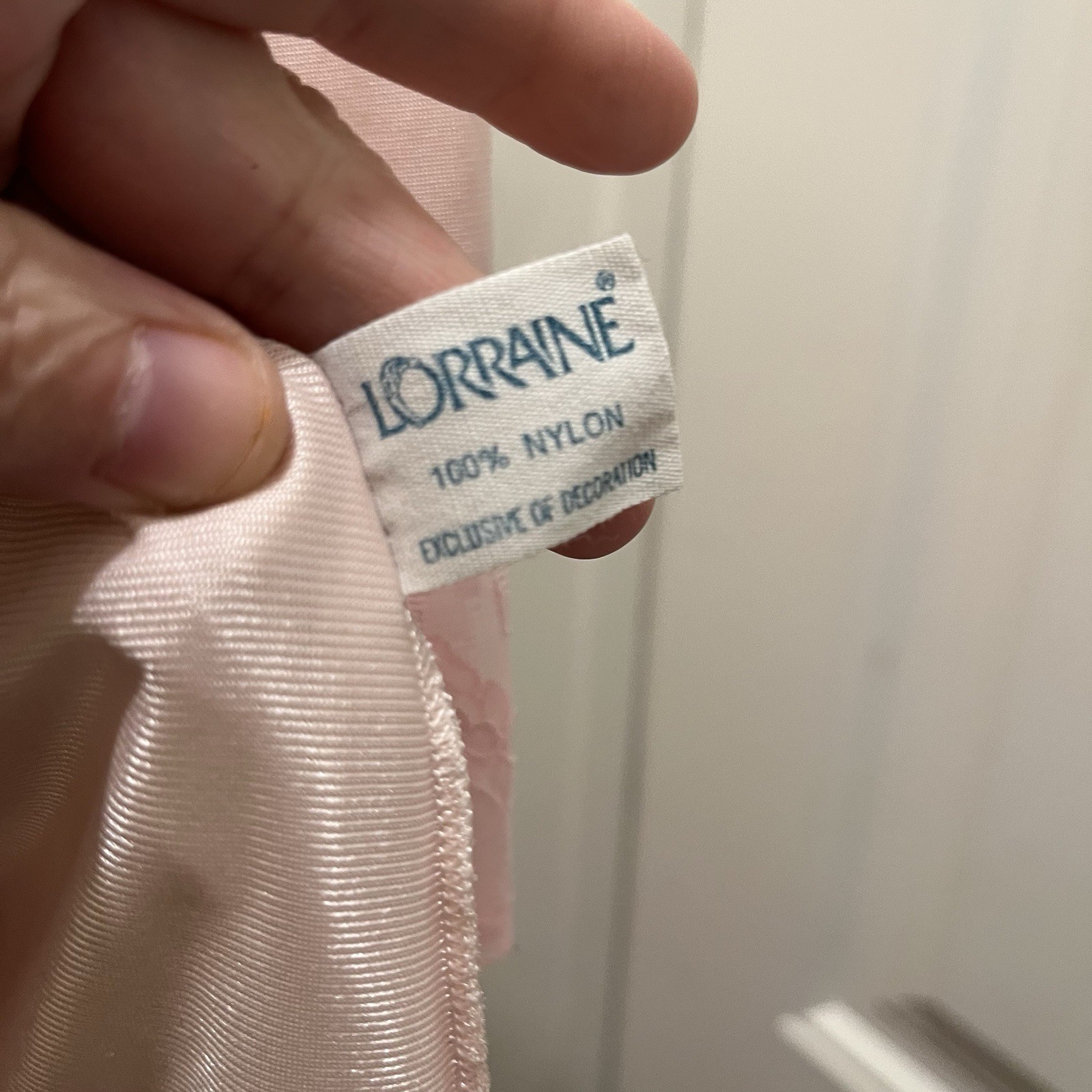 Vintage Lorraine Ice Pink Nylon Nightgown House coat Lace Trim Button Up Size L