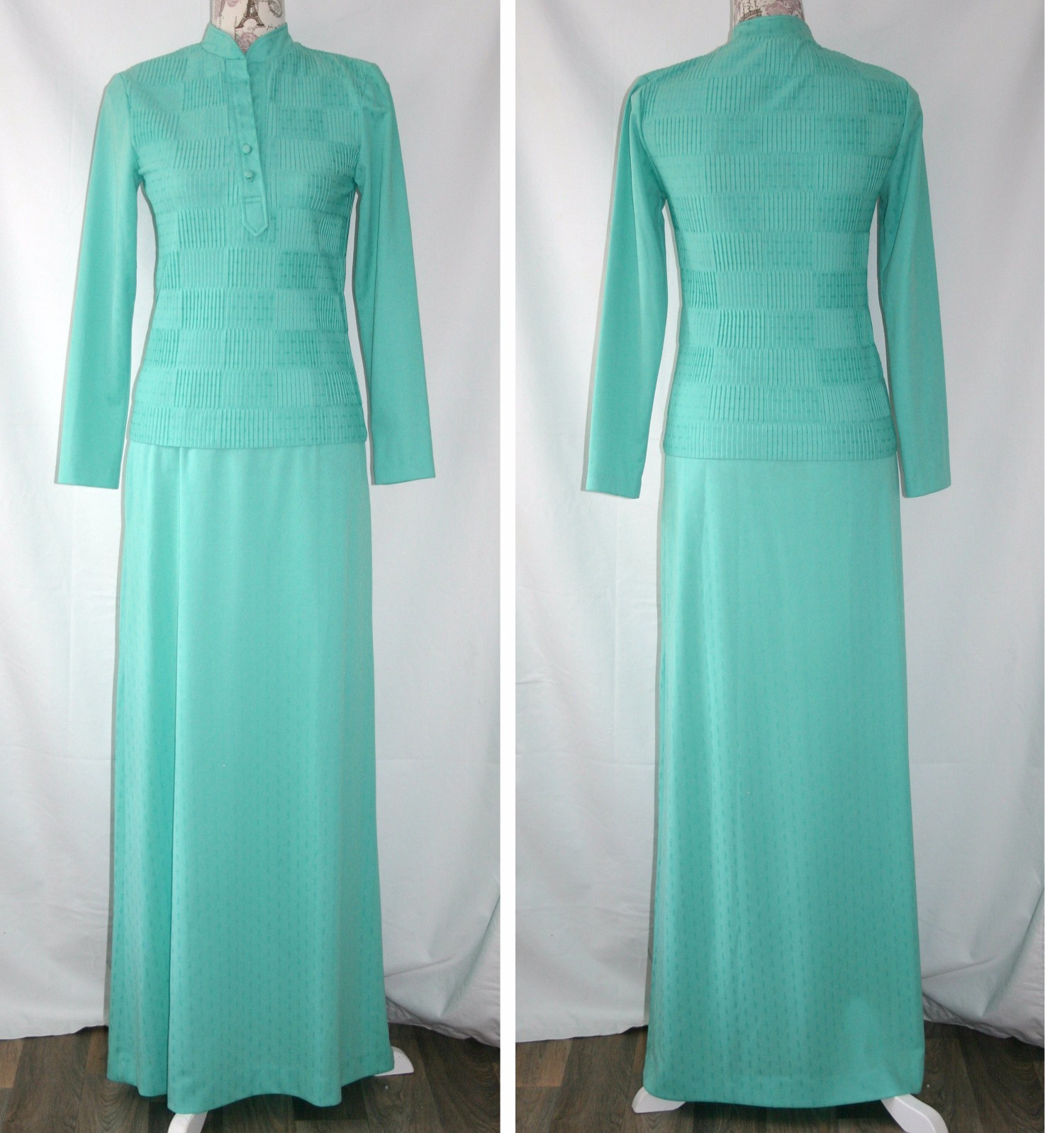 VTG Liz Roberts, Inc 1970’s knit two piece skirt set sz. S / M 70’s Polyester